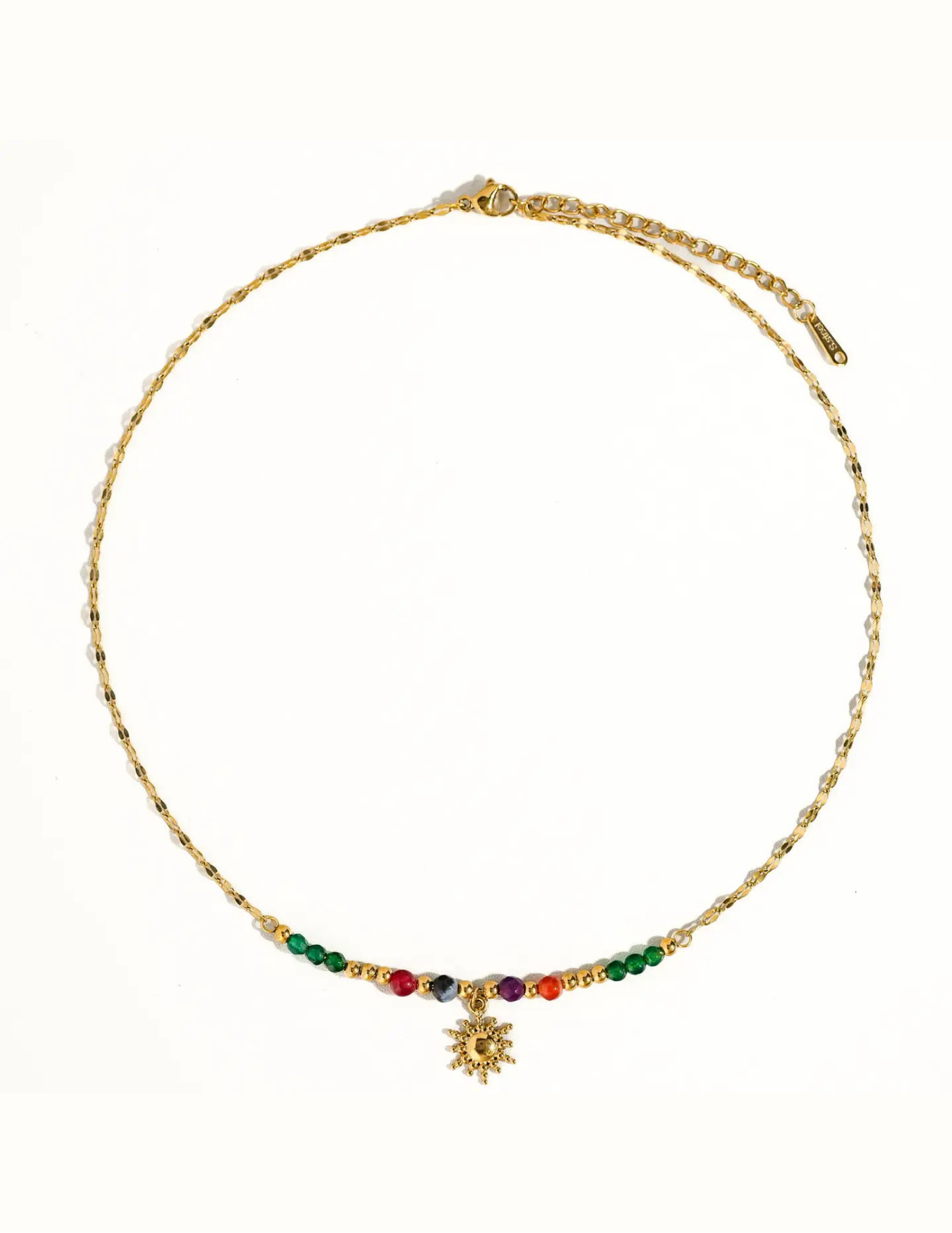 Olimpia 18K Gold Sun Necklace with Beads - Tres Chic Boutique