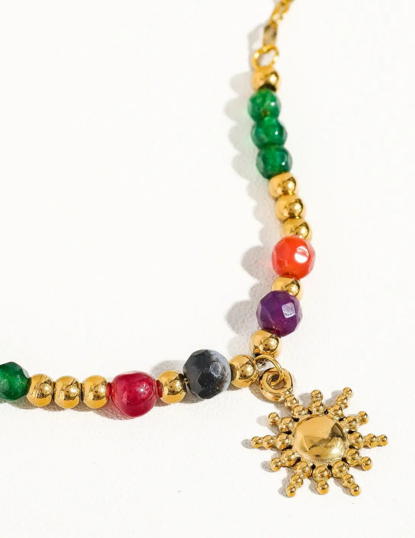 Olimpia 18K Gold Sun Necklace with Beads - Tres Chic Boutique