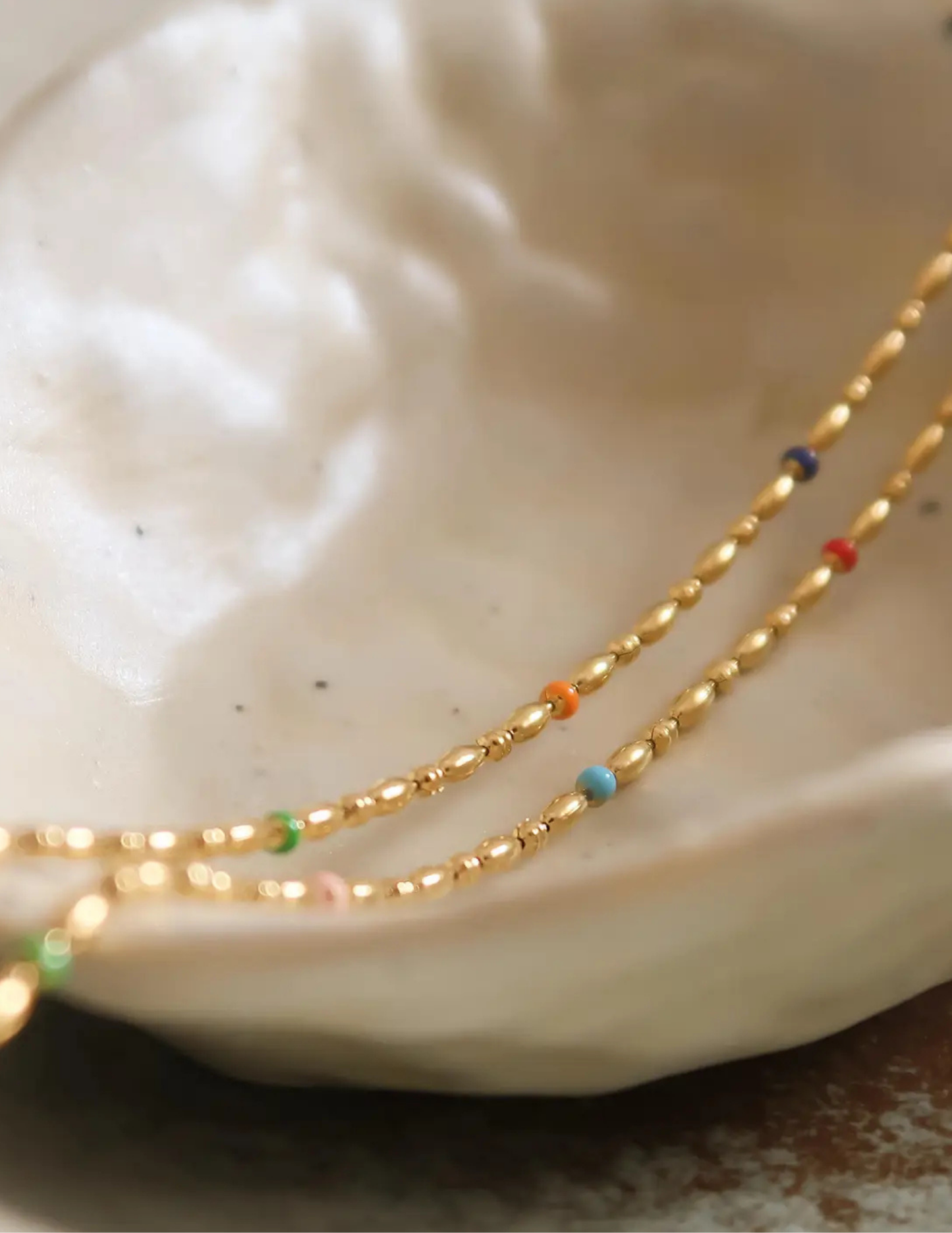 Tave 18K Gold Non-Tarnish Petite Beaded Necklace - Tres Chic Boutique