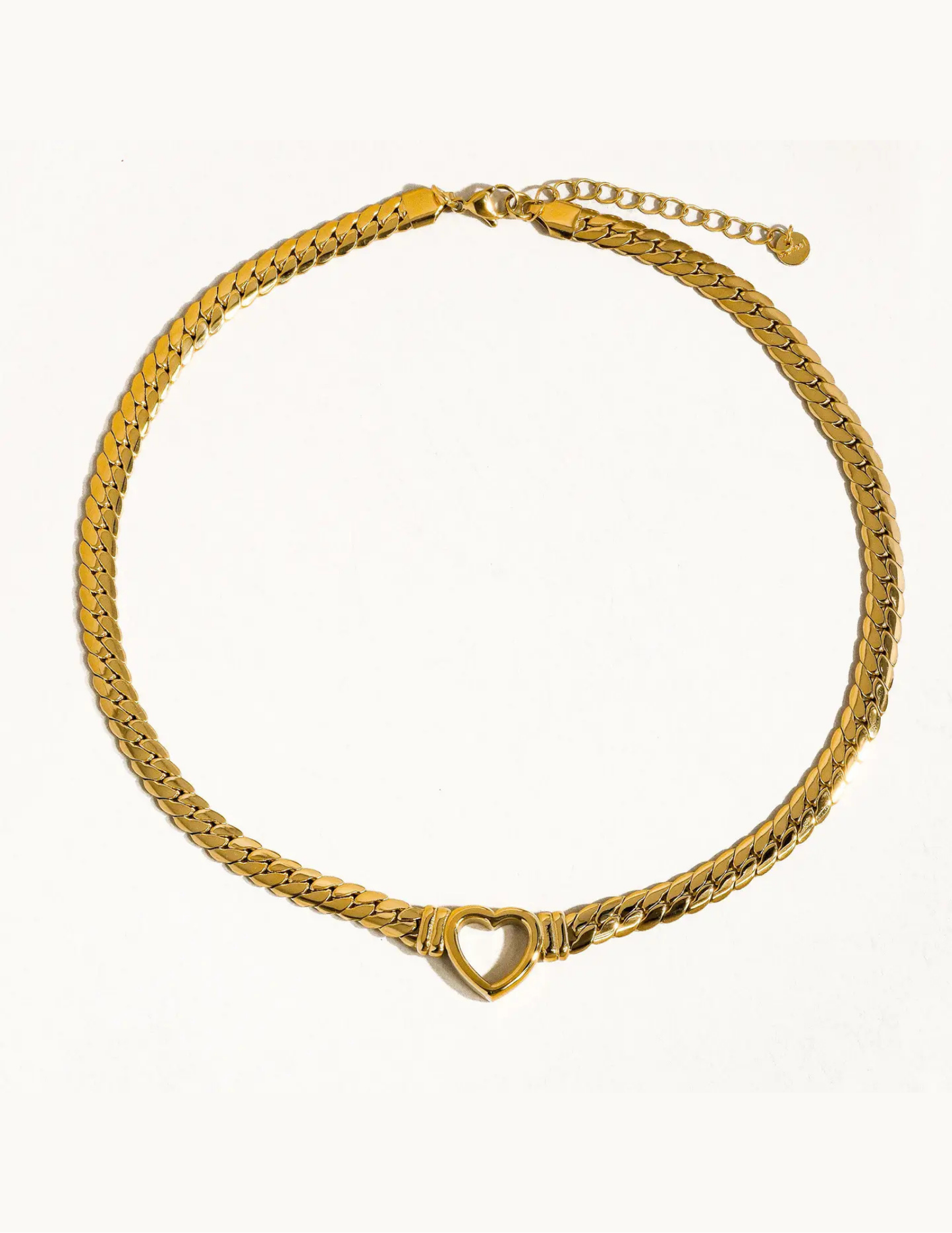 Tessa 14K Non-Tarnish Heart Snake Chain Necklace - Tres Chic Boutique