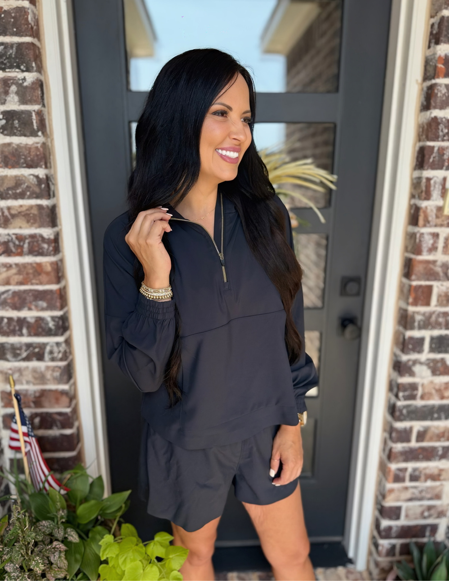 Rhone Apparel- Mirage Anorak- Black - Tres Chic Boutique