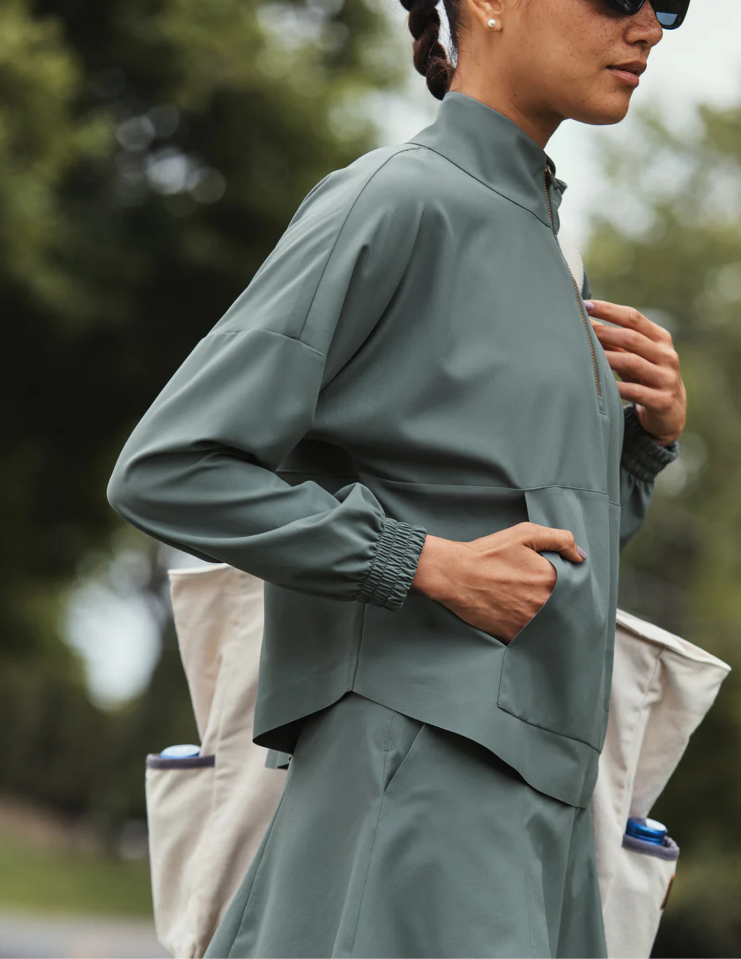 Rhone Apparel- Mirage Anorak- Green Smoke - Tres Chic Boutique