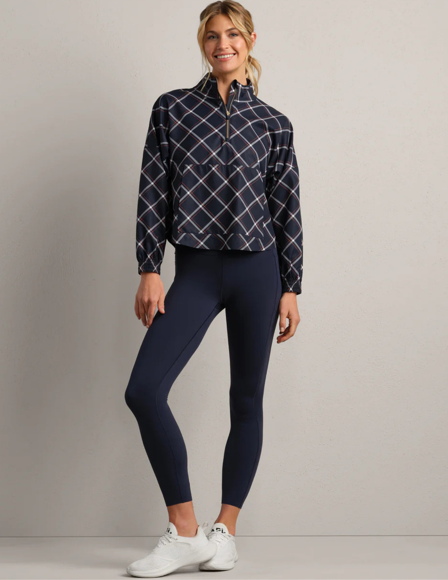 Rhone Apparel- Mirage Anorak- Navy Blue Windowpane - Tres Chic Boutique