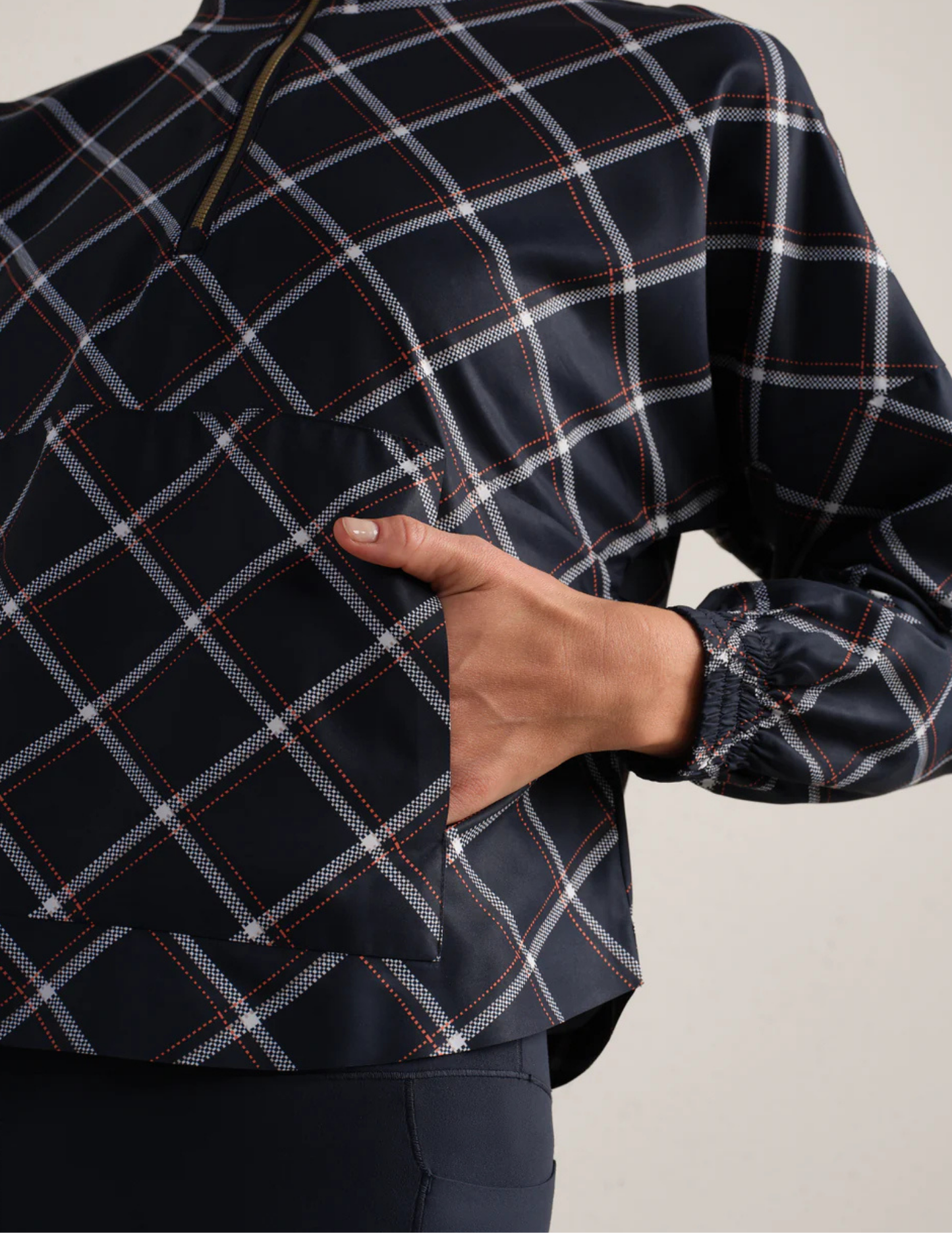 Rhone Apparel- Mirage Anorak- Navy Blue Windowpane - Tres Chic Boutique