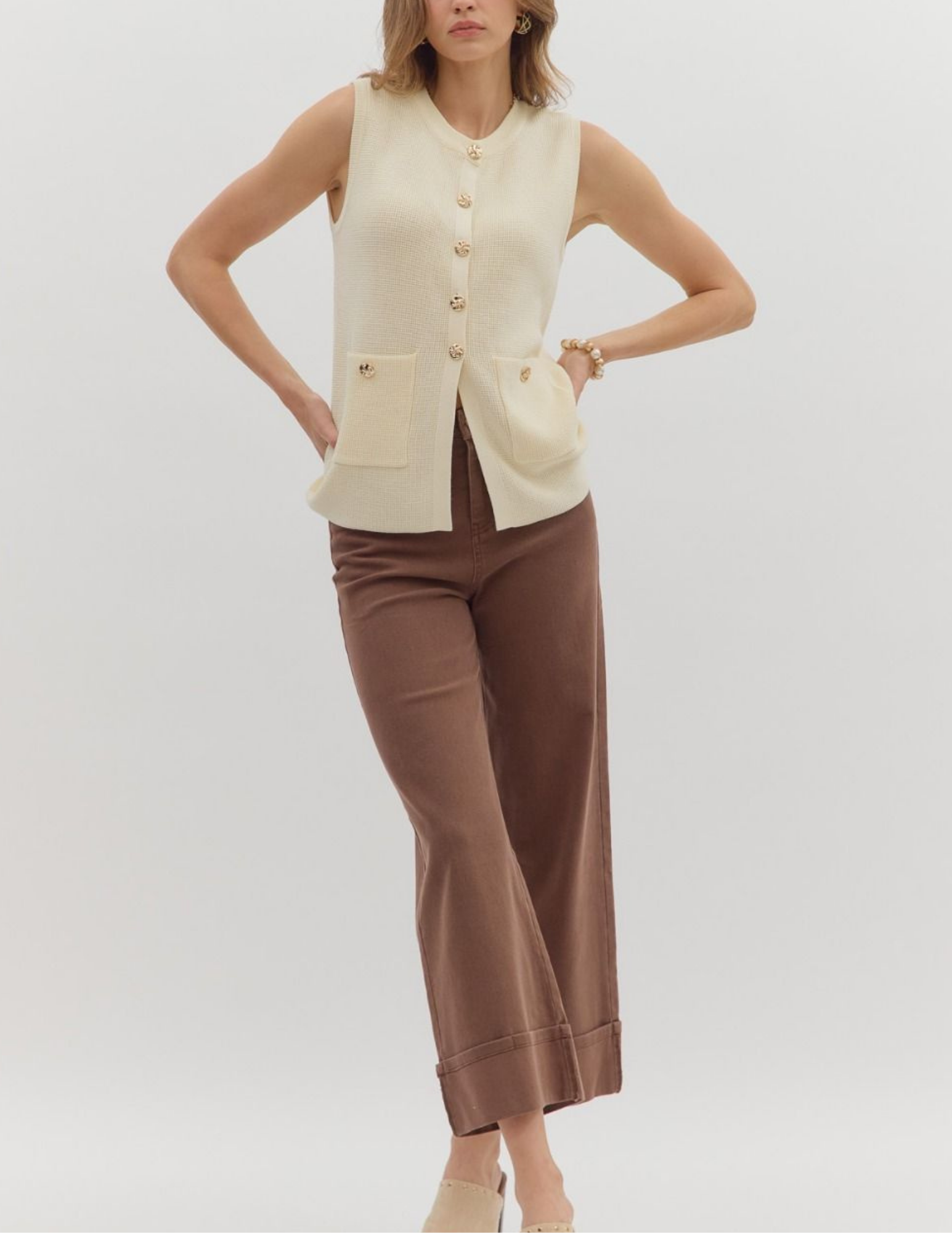 Chocolate Mid Rise Ankle Pant - Tres Chic Boutique