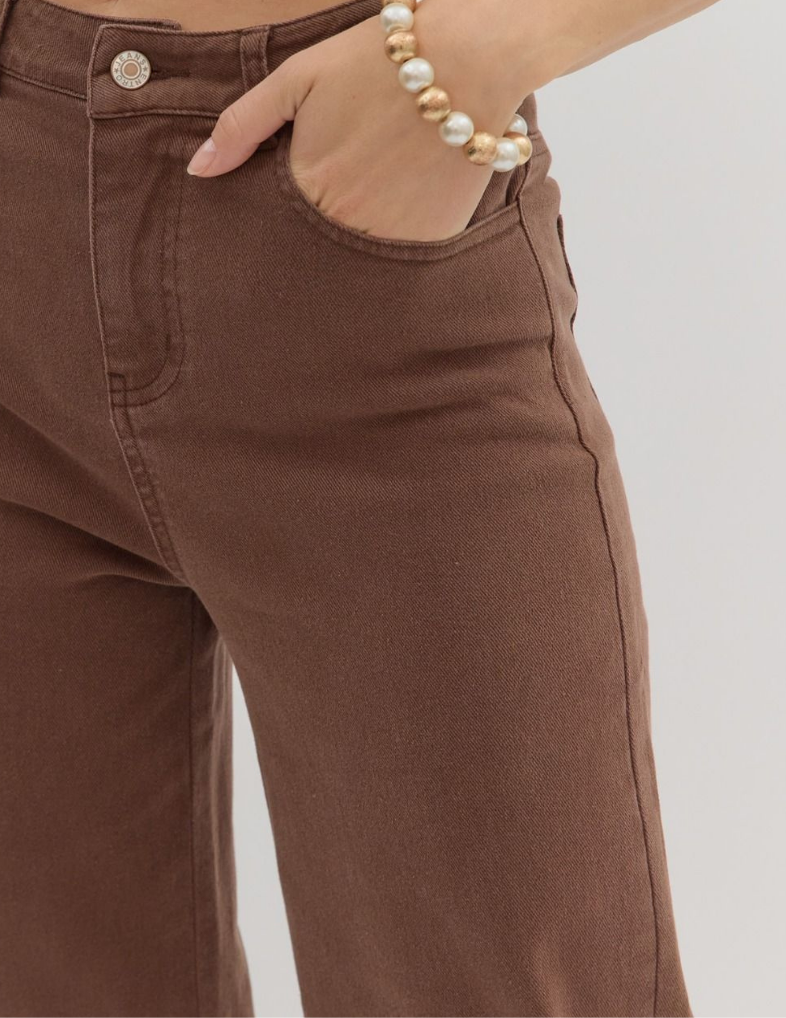 Chocolate Mid Rise Ankle Pant - Tres Chic Boutique