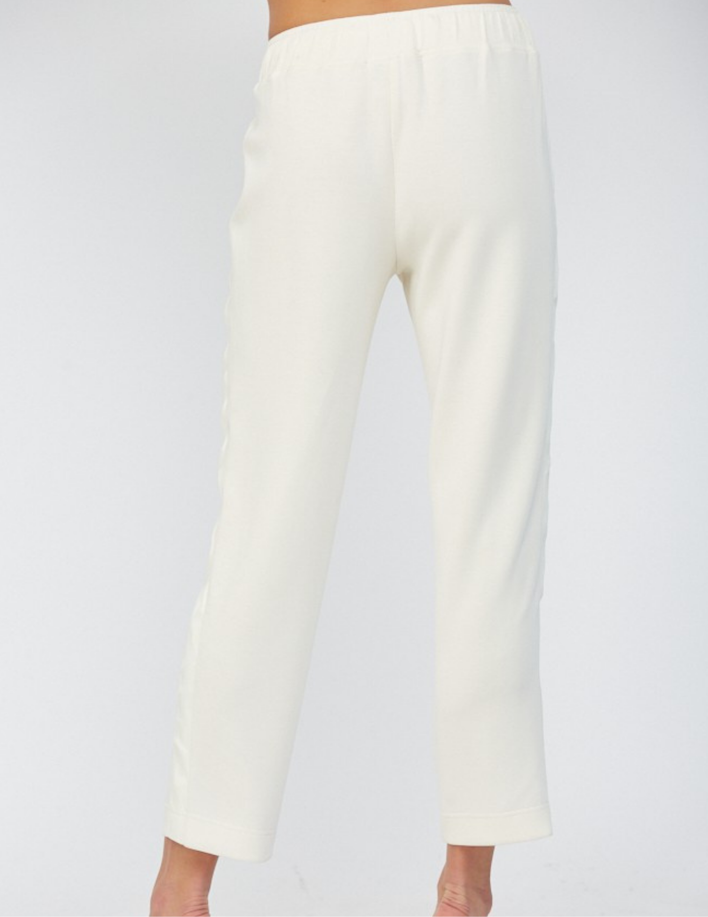 French Vanilla Satin Trim Detail Lounge Pant - Tres Chic Boutique