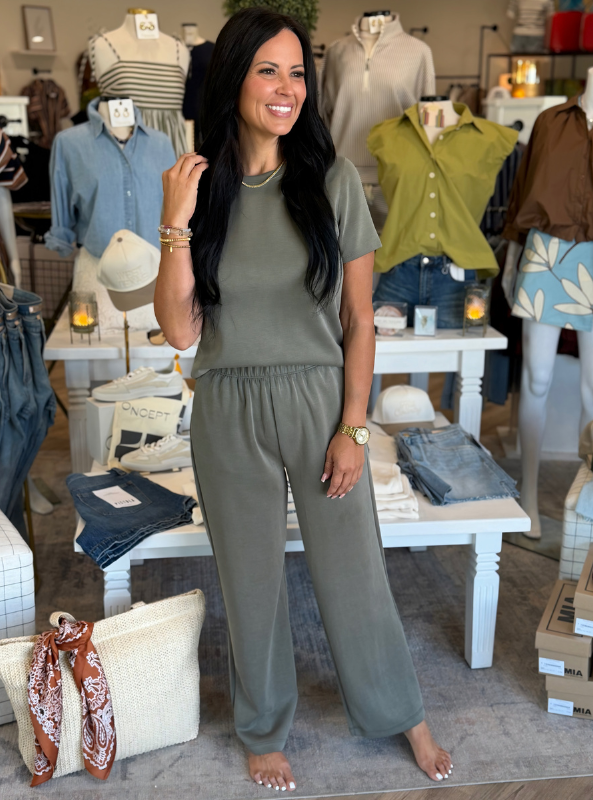 Karlie Scuba Pant- Olive