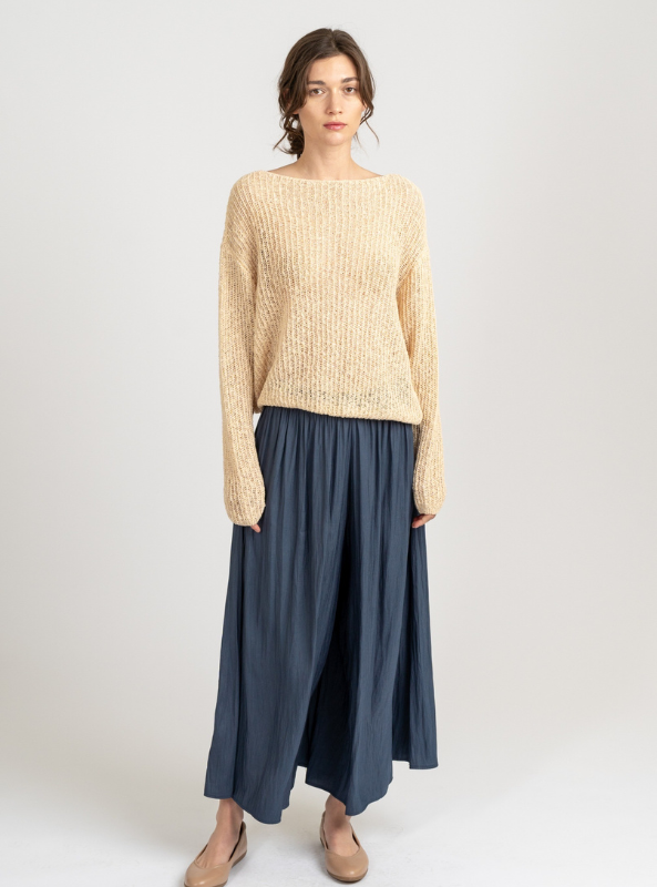 Navy Lightweight Wide Leg Palazzo Pants - Tres Chic Boutique