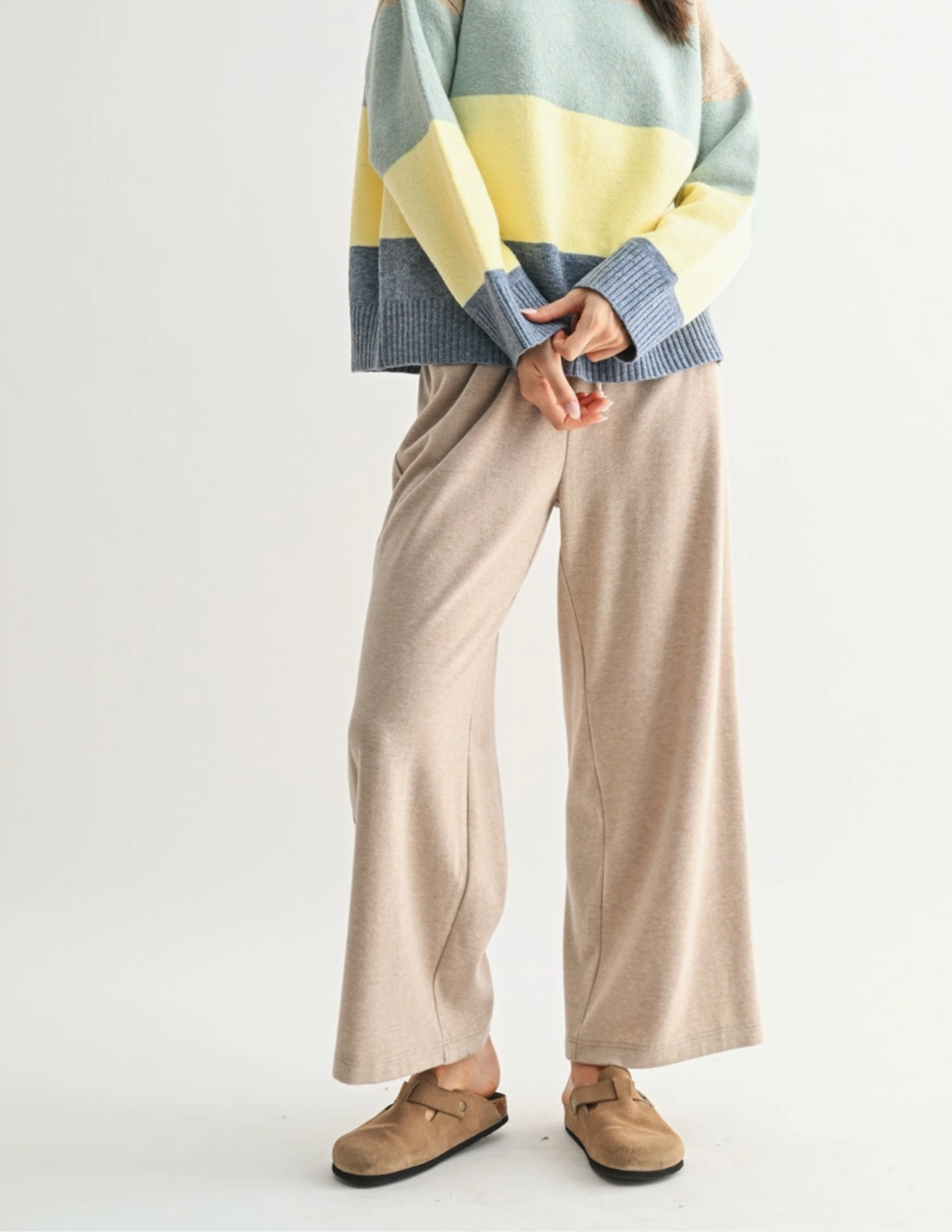 Soft-Touch Knit Pants- Taupe - Tres Chic Boutique