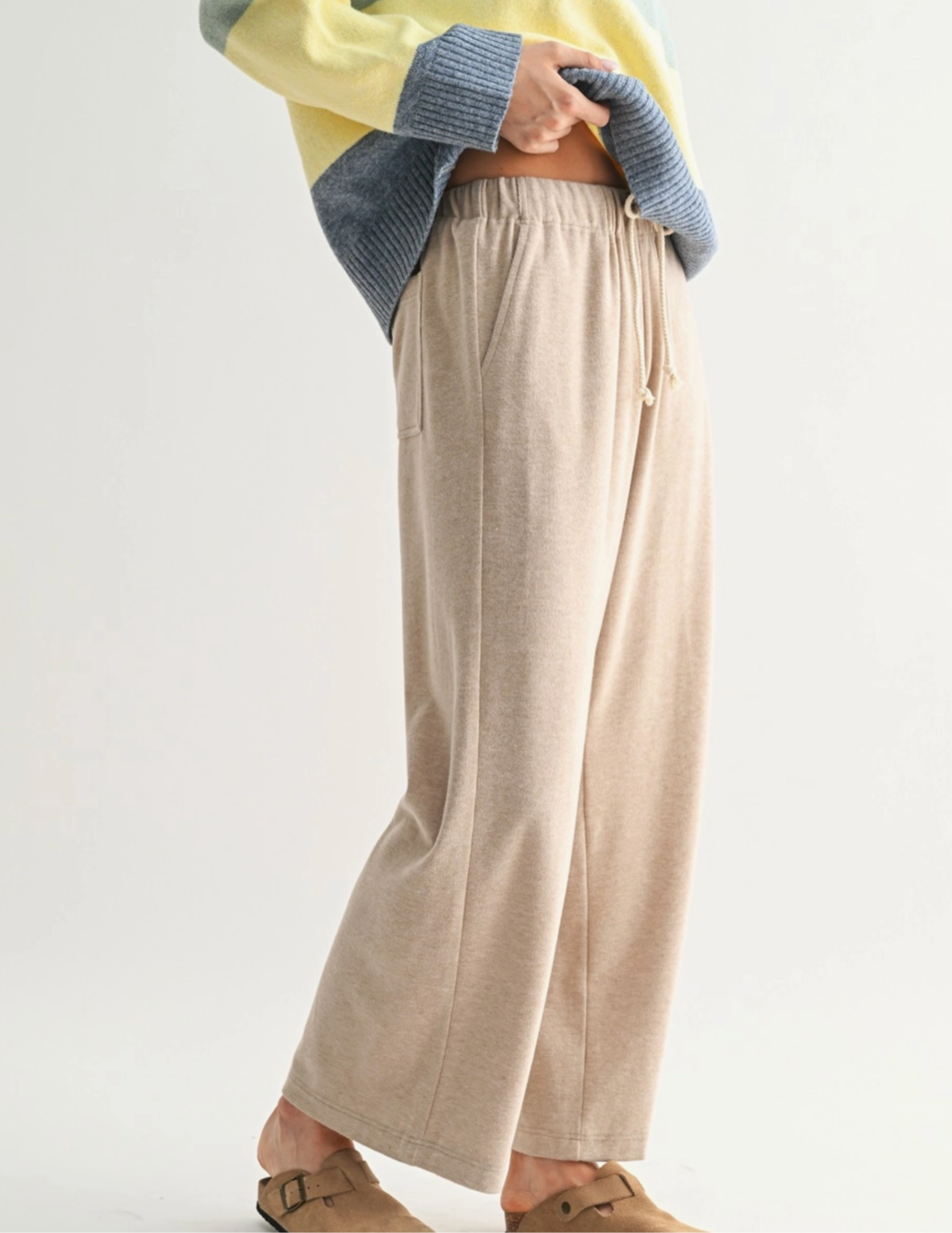 Soft-Touch Knit Pants- Taupe - Tres Chic Boutique