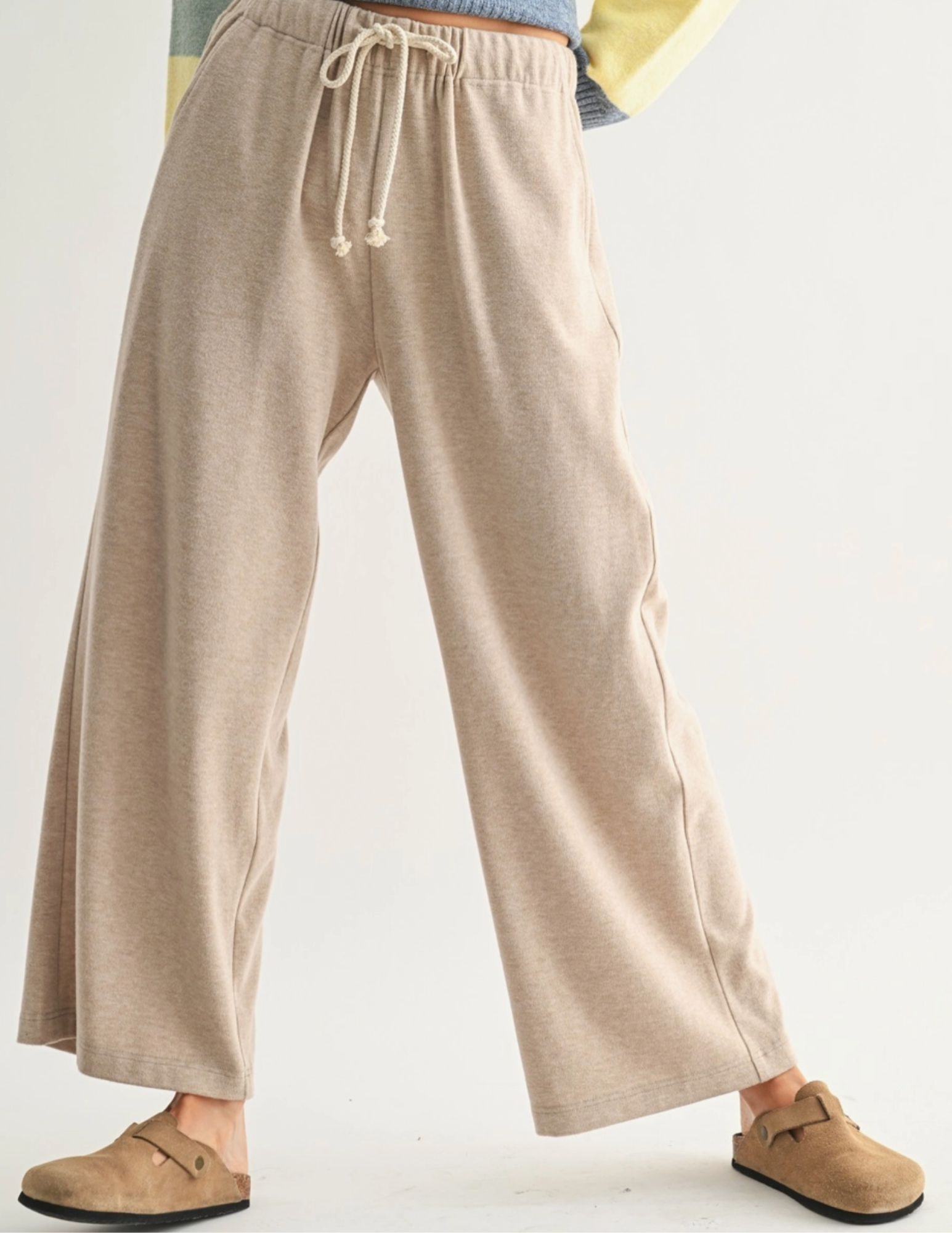 Soft-Touch Knit Pants- Taupe - Tres Chic Boutique