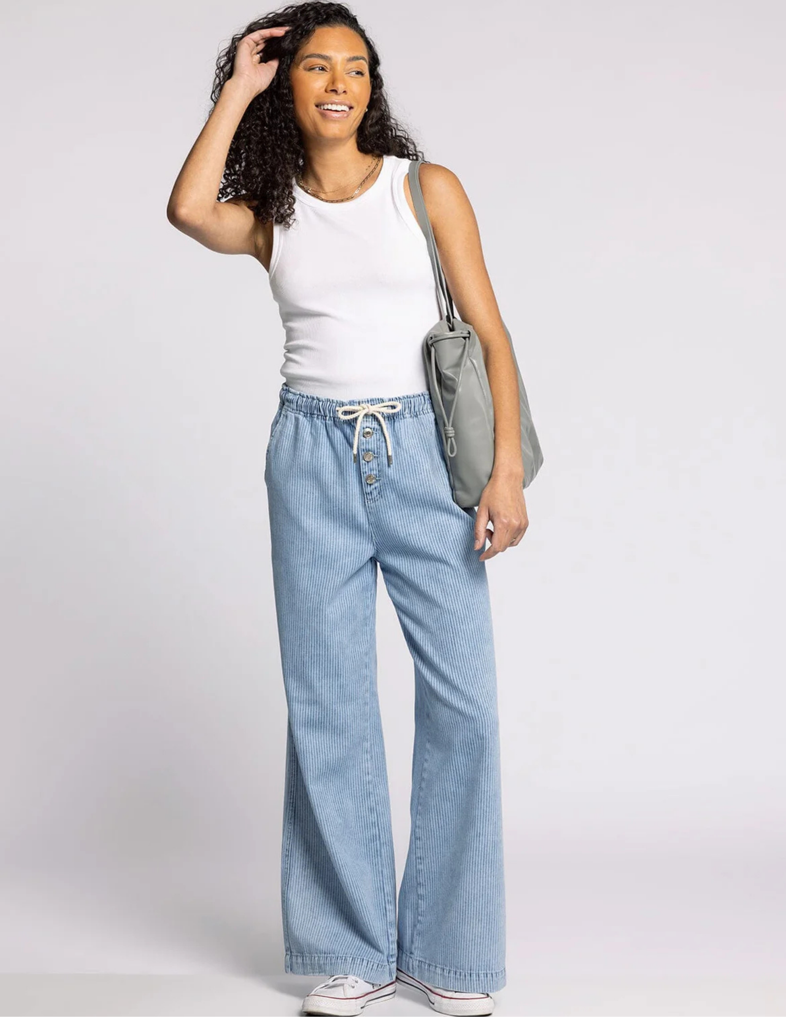 Norman Pants - Washed Indigo Stripe - Tres Chic Boutique