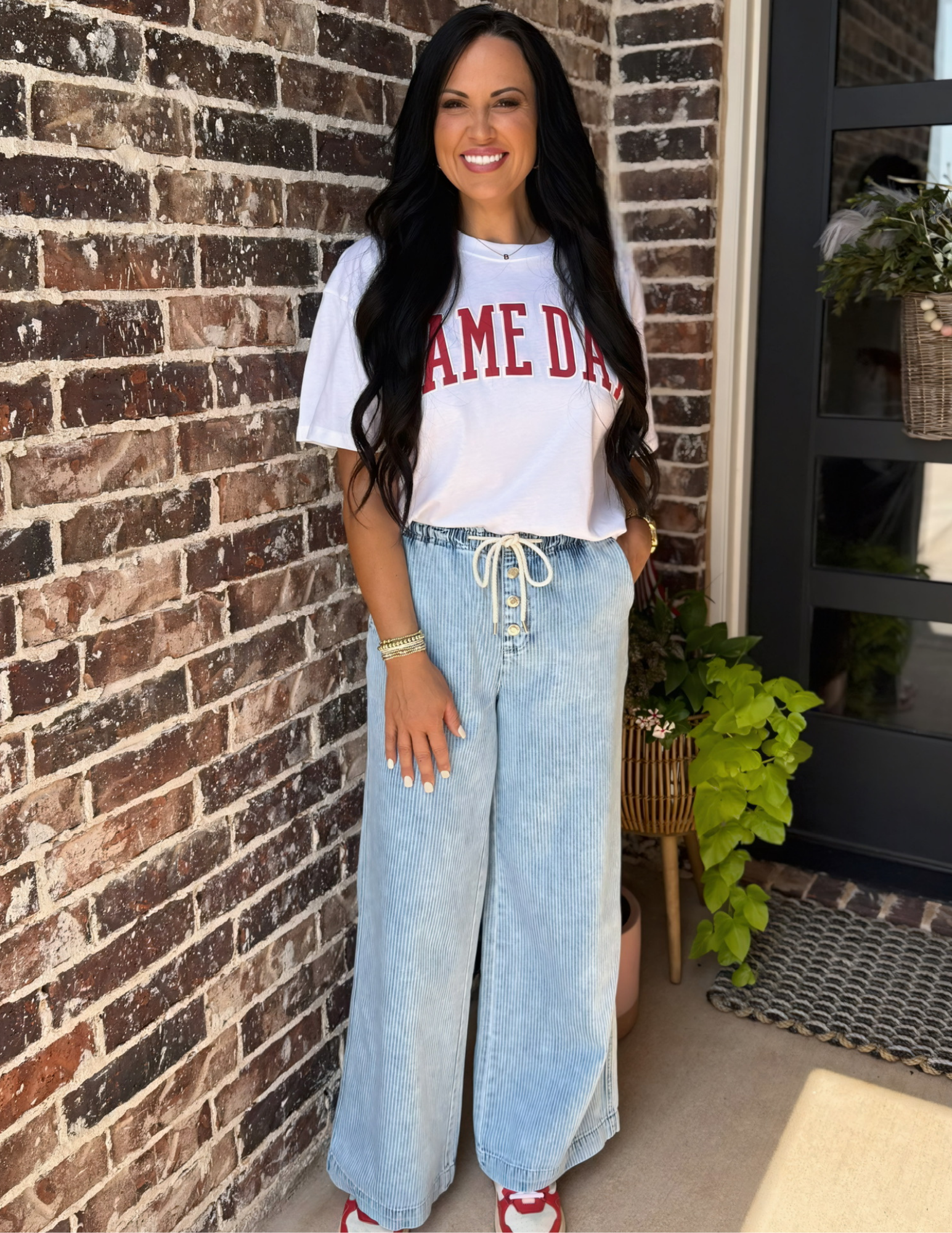 Norman Pants - Washed Indigo Stripe - Tres Chic Boutique