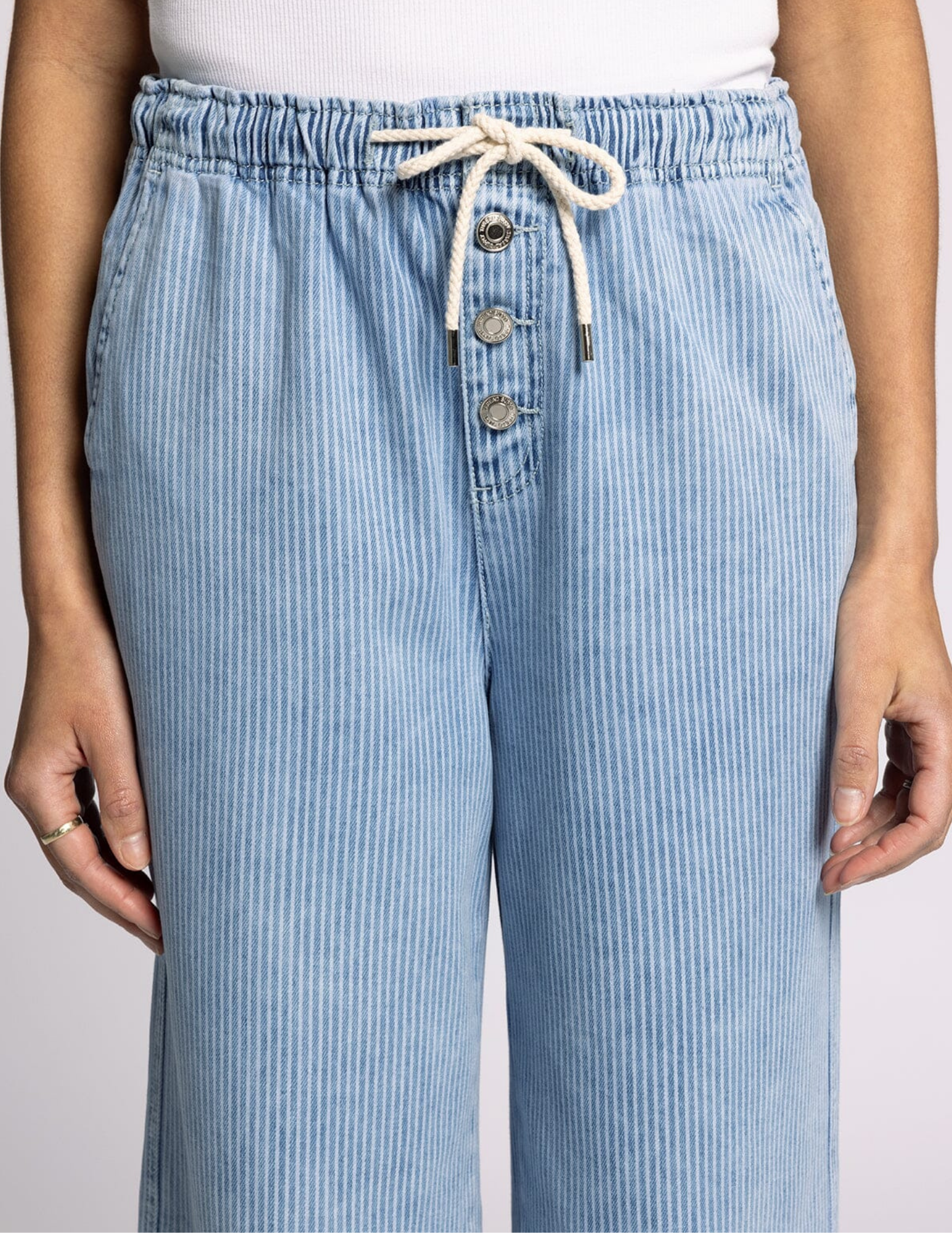 Norman Pants - Washed Indigo Stripe - Tres Chic Boutique