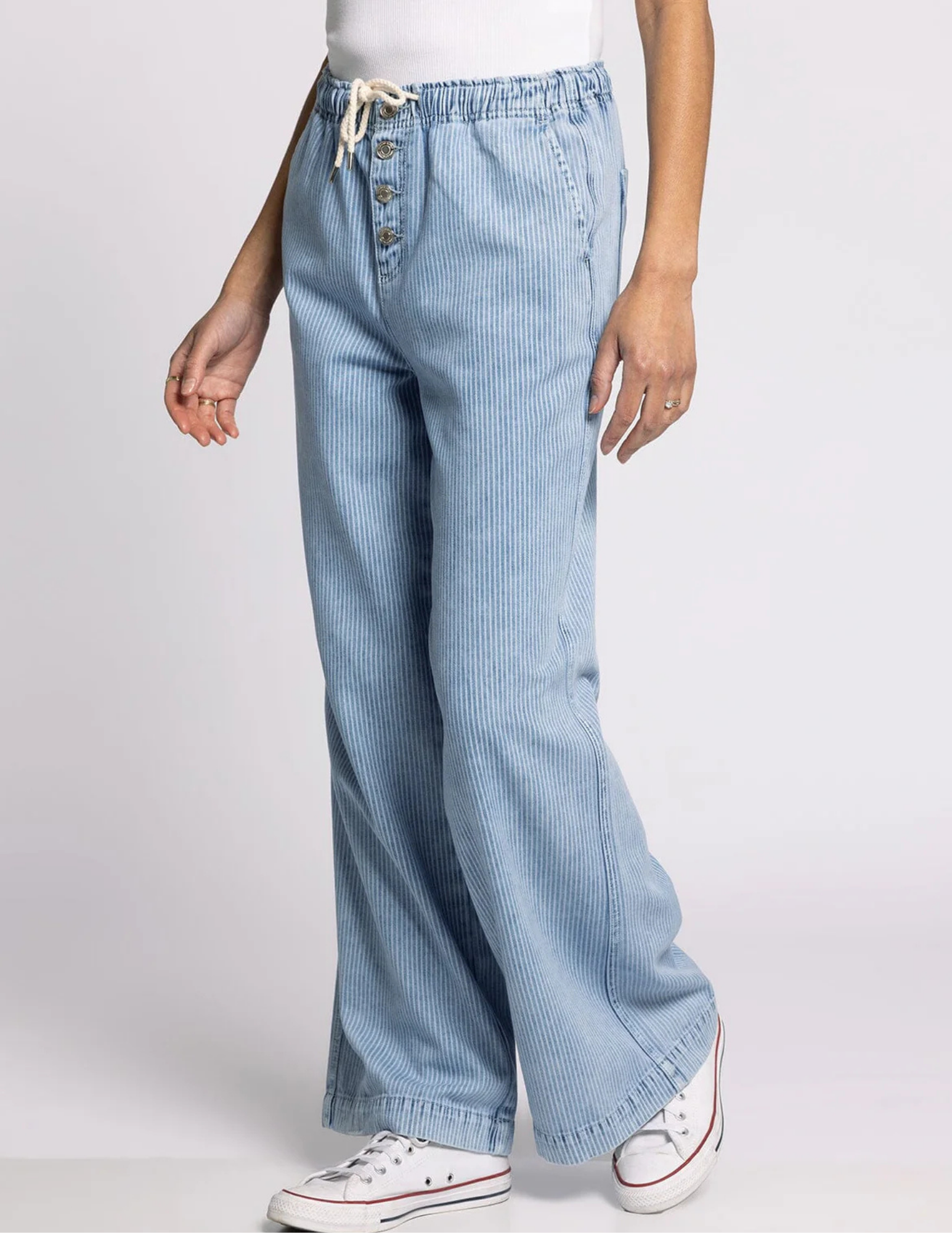 Norman Pants - Washed Indigo Stripe - Tres Chic Boutique