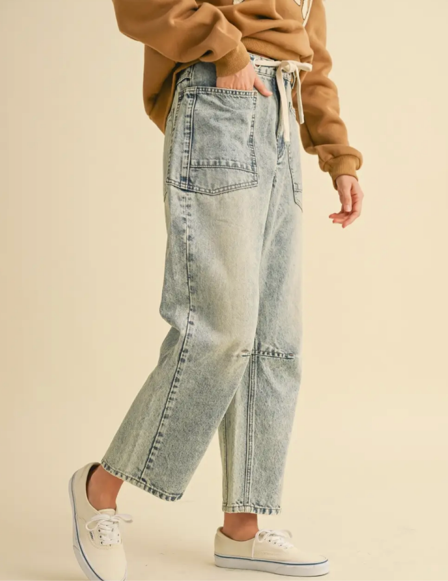 Washed Denim With Tie - Tres Chic Boutique