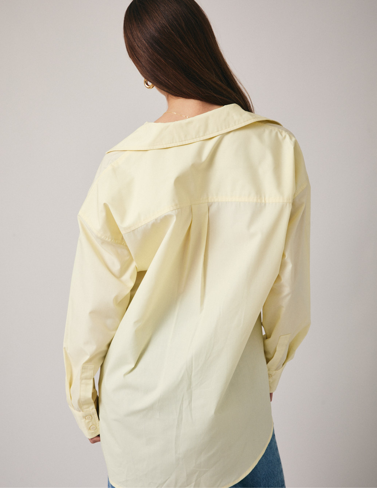 Long Sleeve Overfit Shirt- Butter