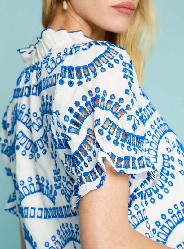 Off White Eyelet Top - Tres Chic Boutique
