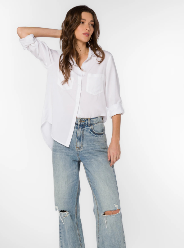 Riley Optic White Top - Tres Chic Boutique