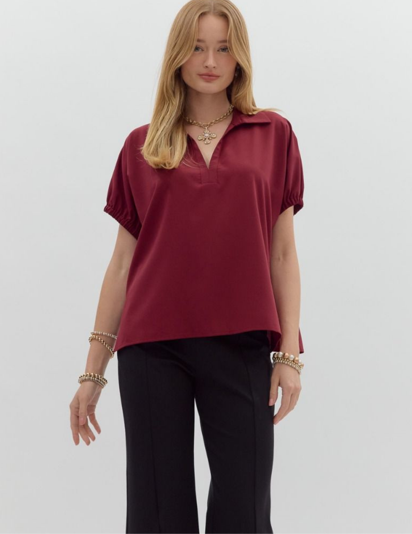 Solid Go To Tunic- Burgundy - Tres Chic Boutique