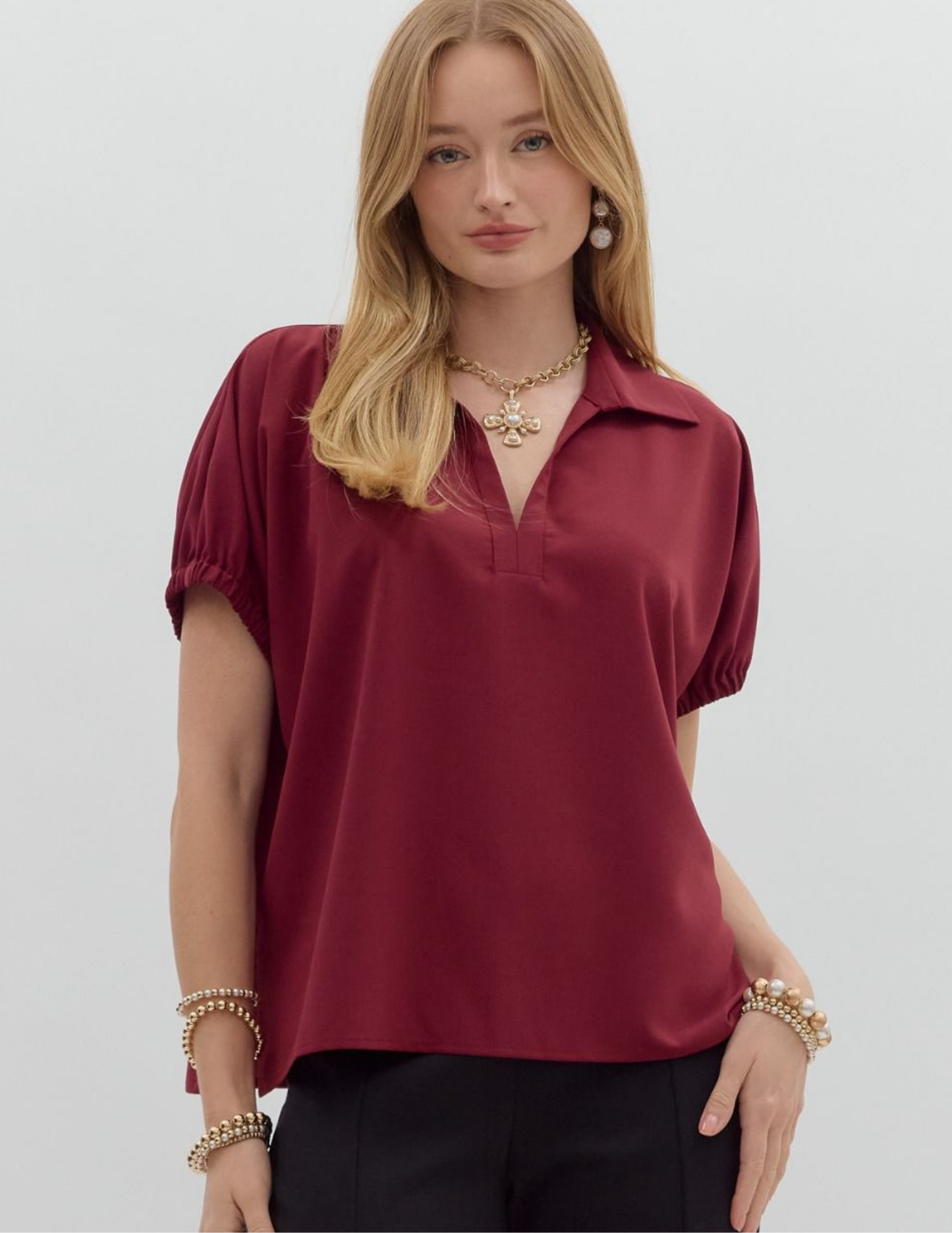 Solid Go To Tunic- Burgundy - Tres Chic Boutique