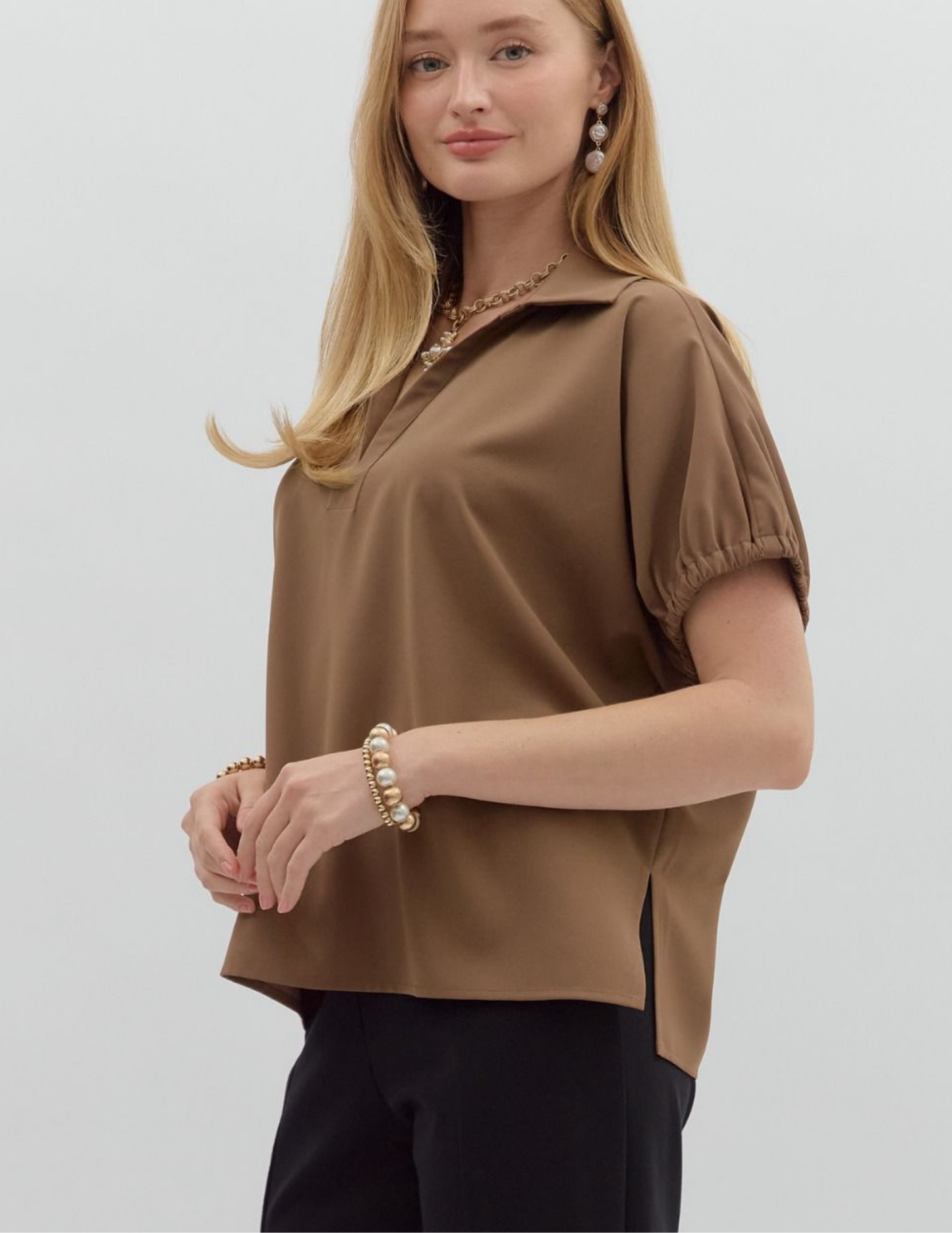Solid Go To Tunic- Mocha - Tres Chic Boutique