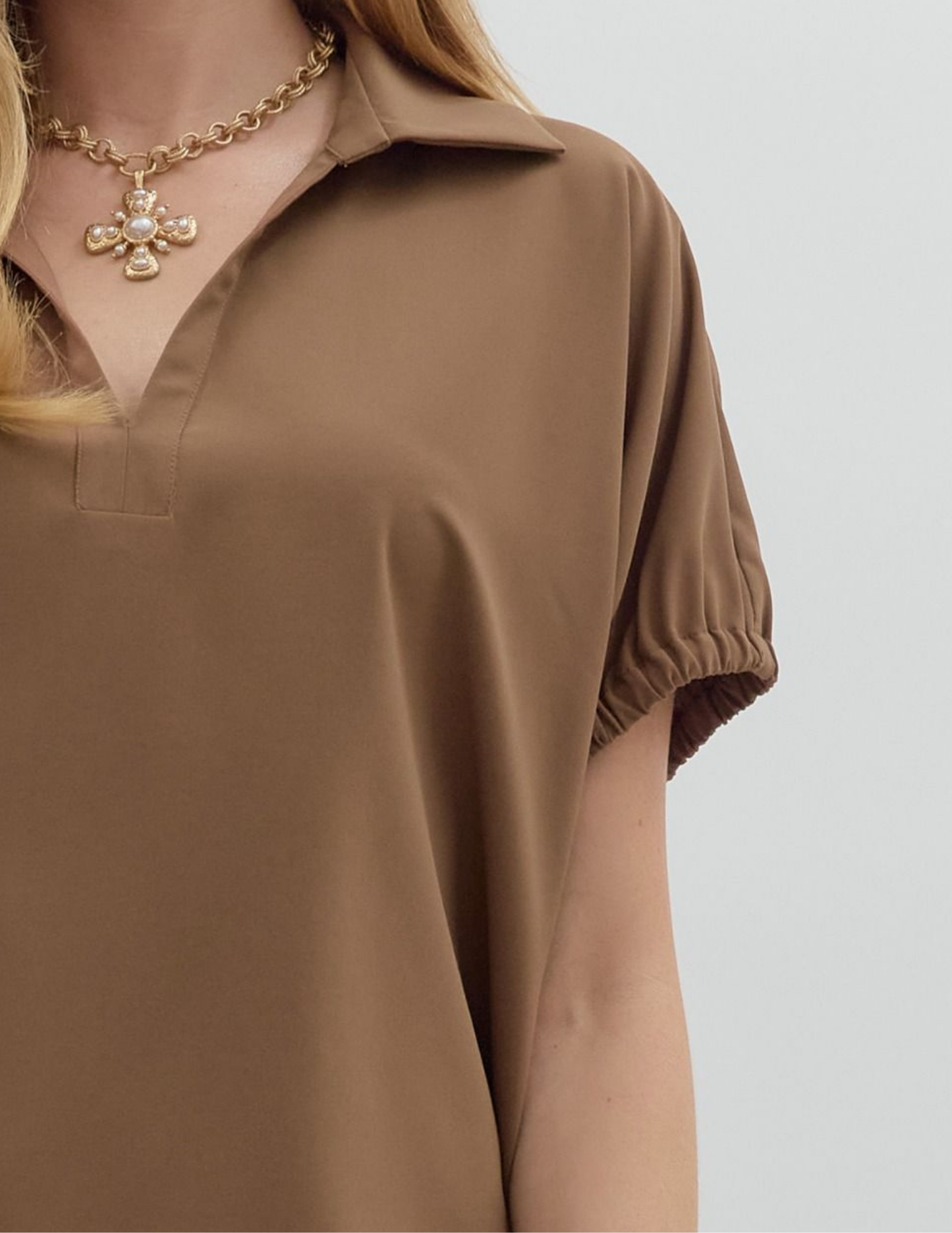 Solid Go To Tunic- Mocha - Tres Chic Boutique