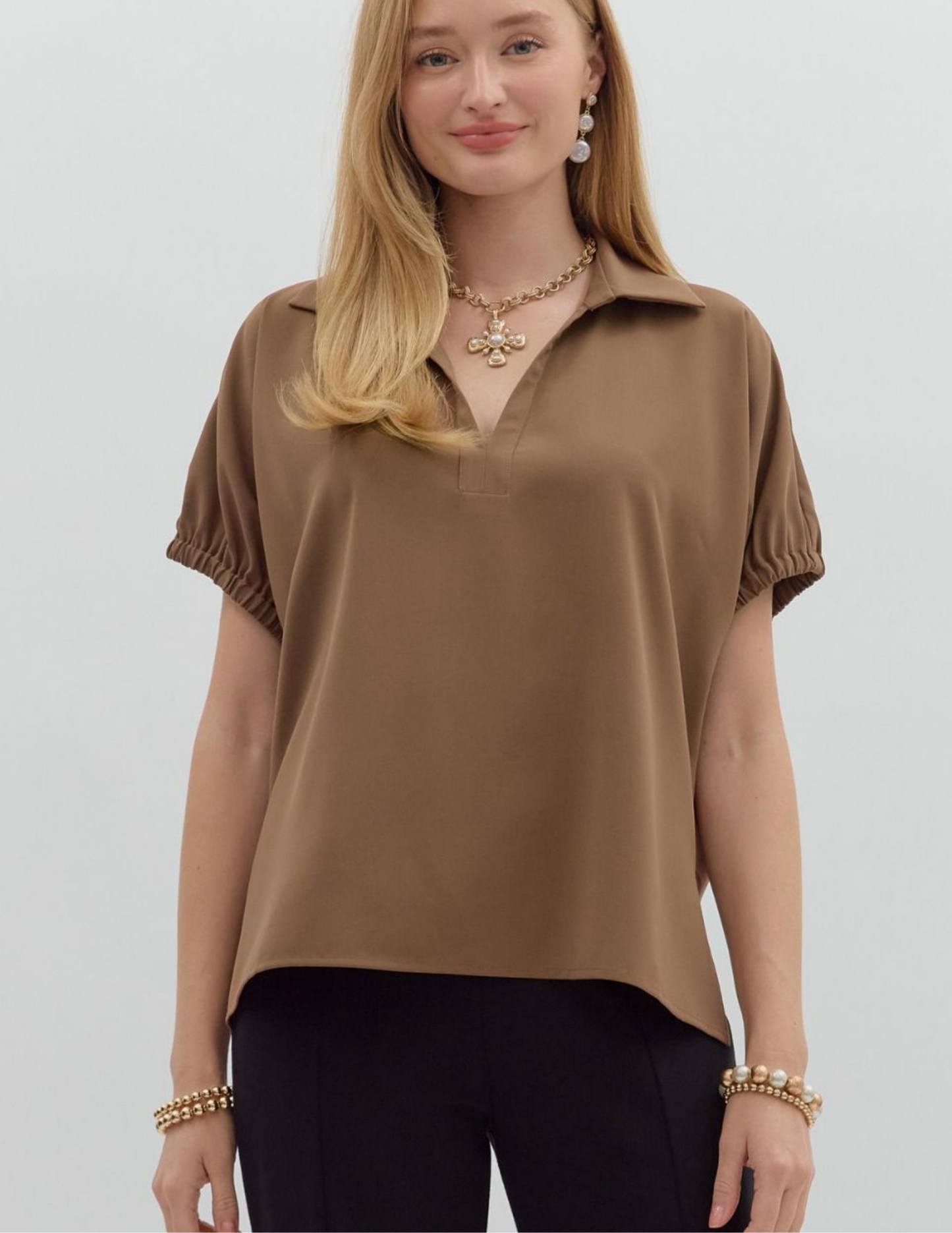 Solid Go To Tunic- Mocha - Tres Chic Boutique