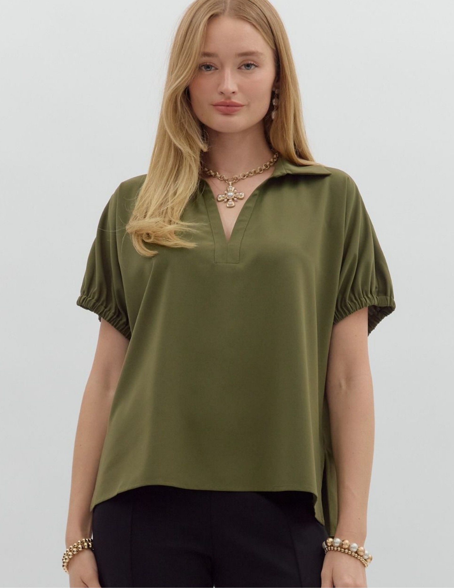 Solid Go To Tunic- Olive - Tres Chic Boutique