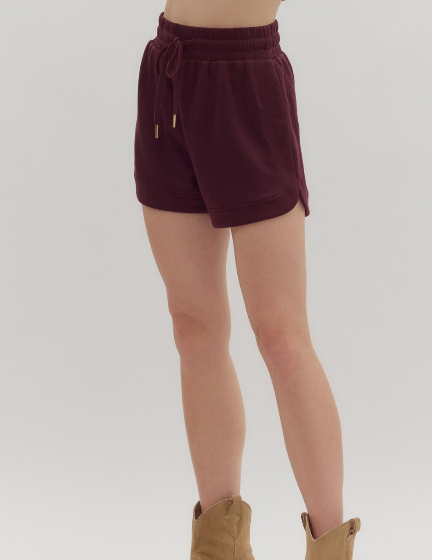 On The Go Short- Burgundy