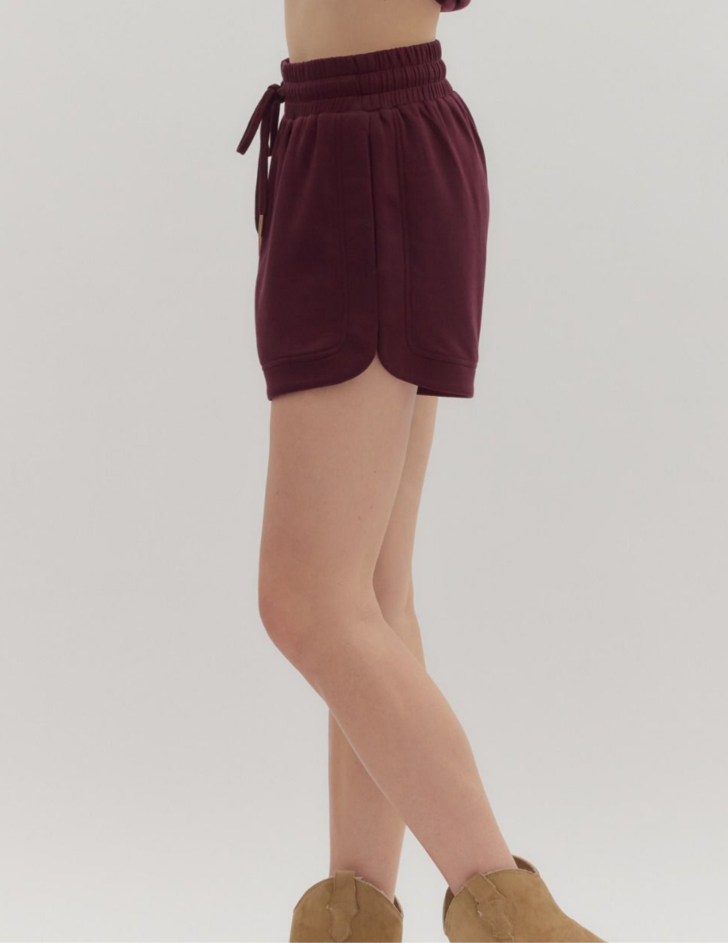 On The Go Short- Burgundy
