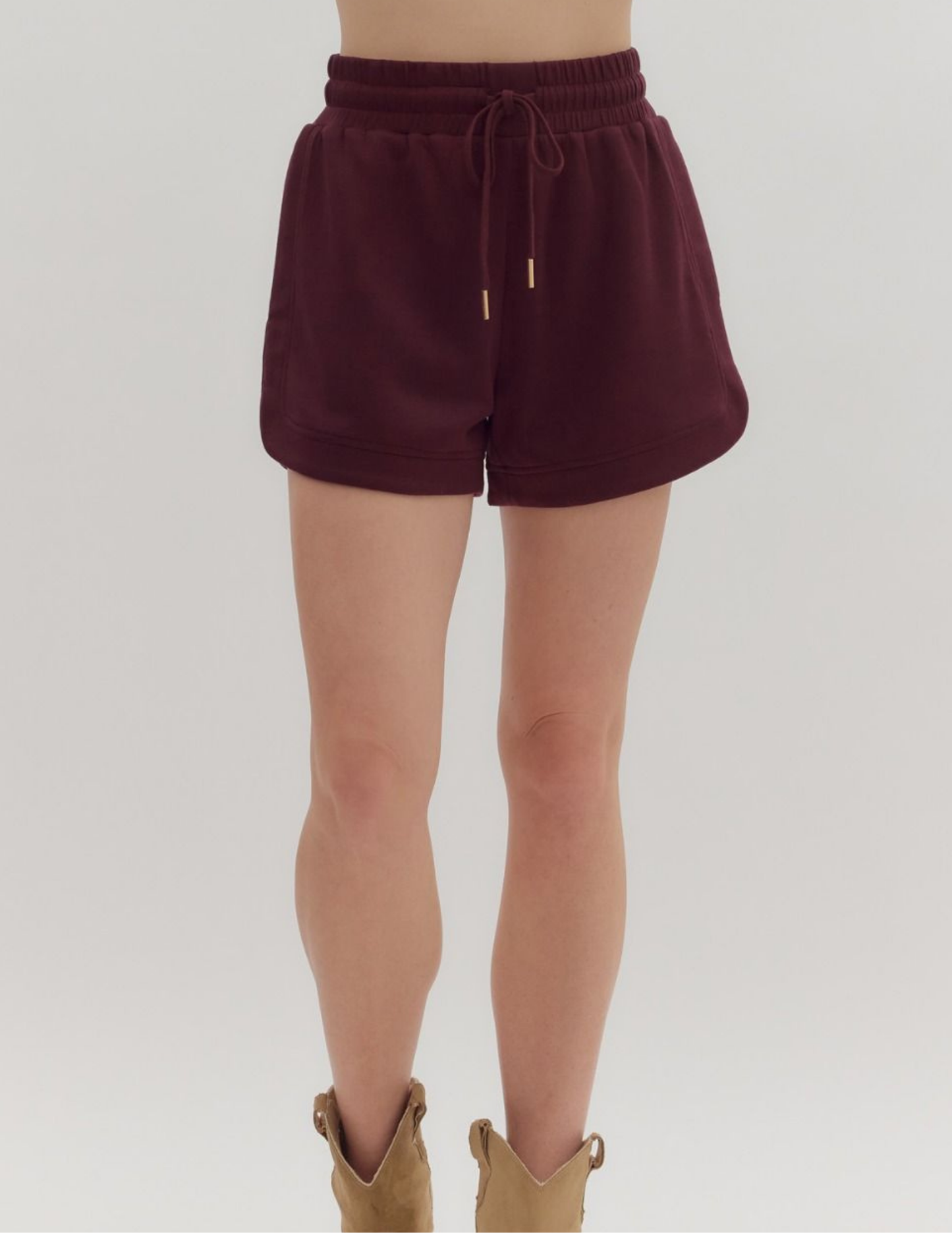 On The Go Short- Burgundy