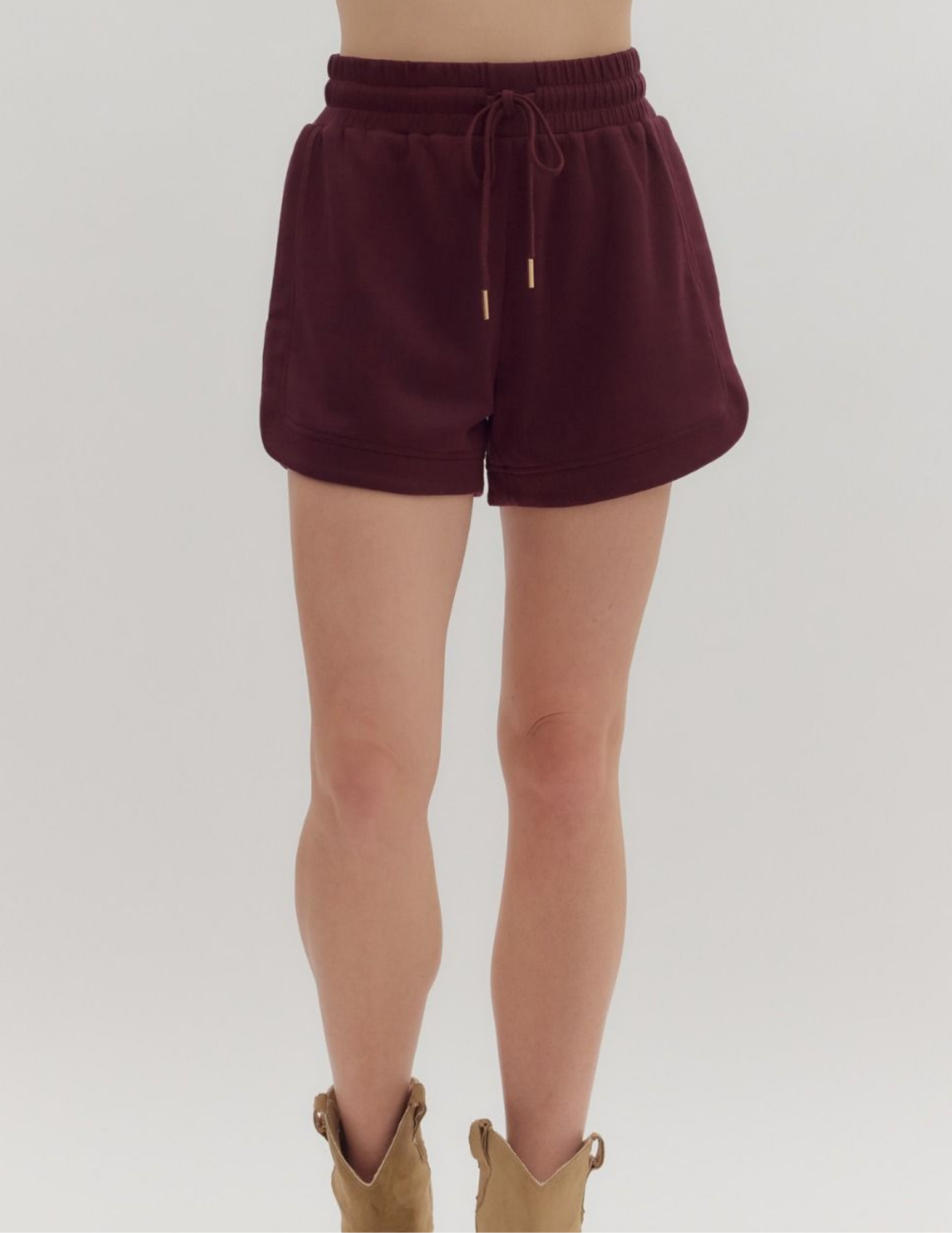 On The Go Short- Burgundy - Tres Chic Boutique