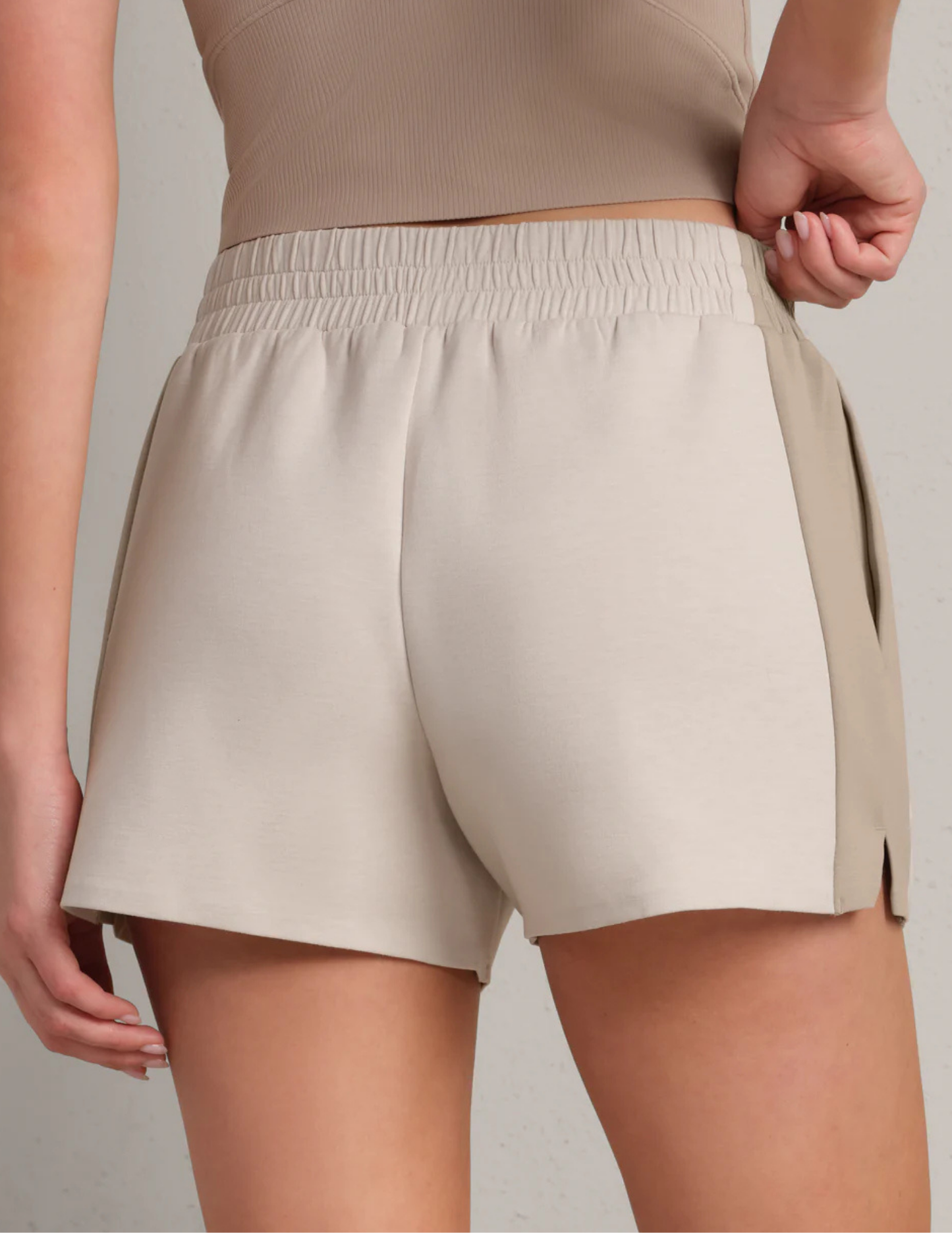 Rhone Apparel- Dreamglow Color Block Short- Beige Stone - Tres Chic Boutique
