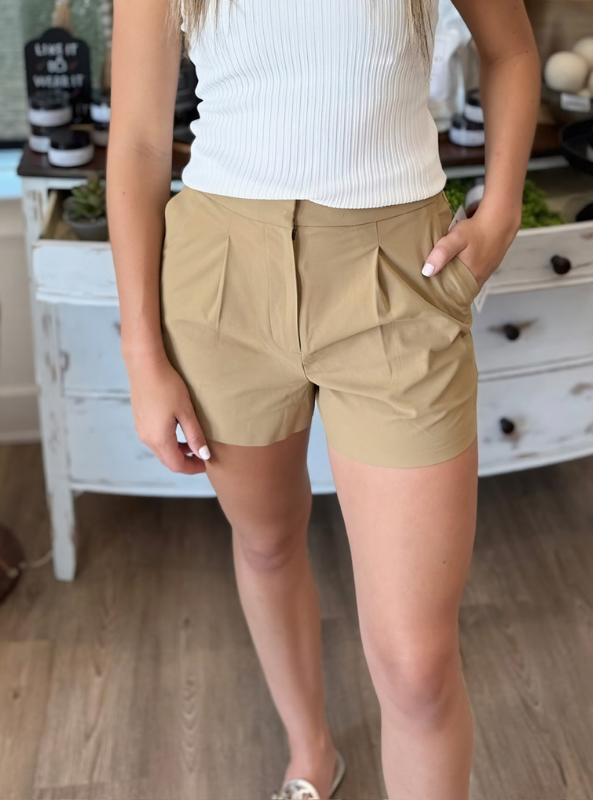 Rhone Apparel- Commuter Trouser Short- Sedona Khaki - Tres Chic Boutique
