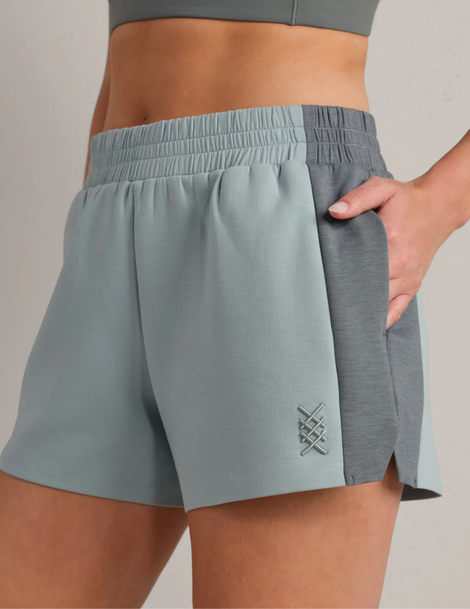 Rhone Apparel DreamGlow Color Block Short - Green Smoke - Tres Chic Boutique