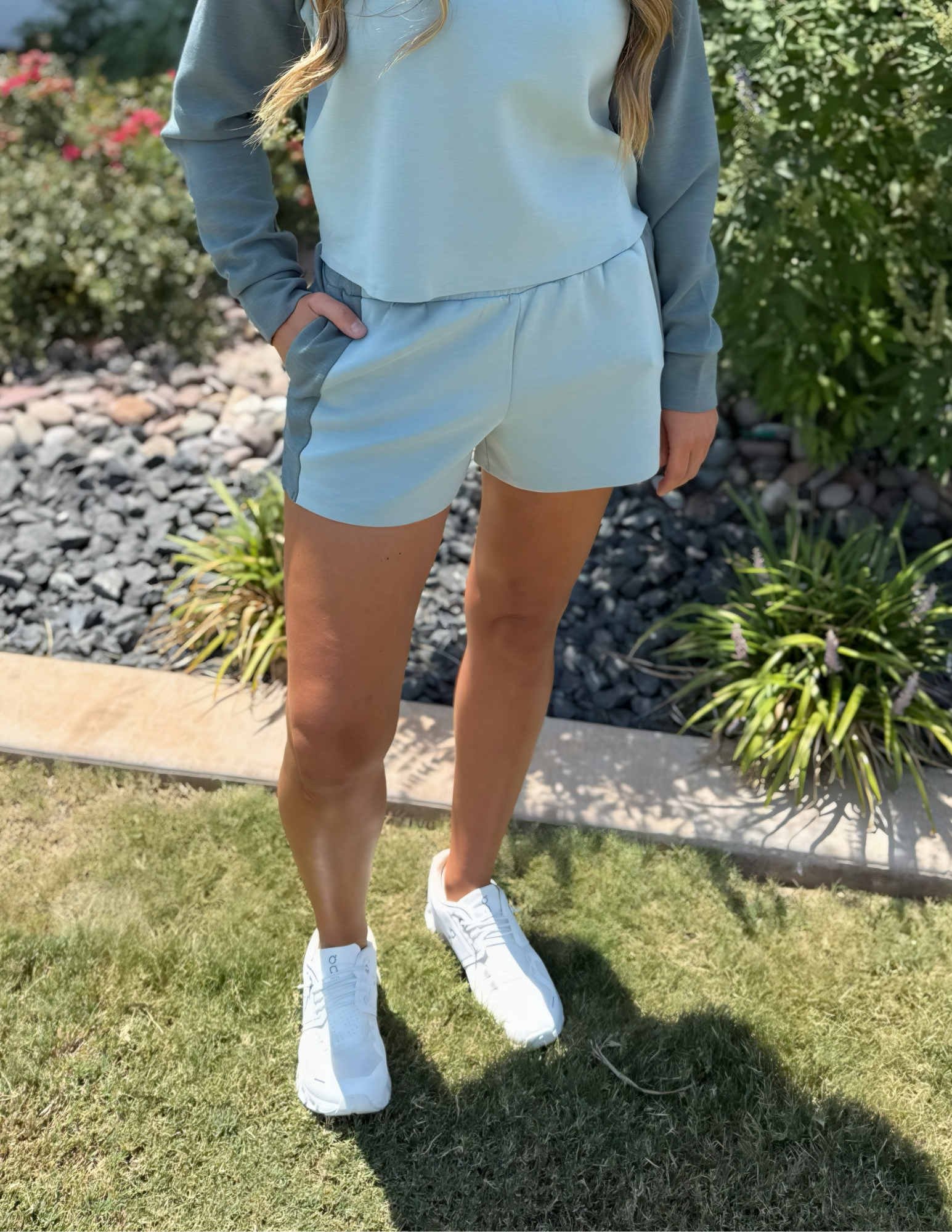 Rhone Apparel DreamGlow Color Block Short - Green Smoke - Tres Chic Boutique