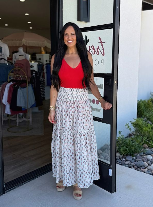 Karlie Floral Tier Maxi Skirt - Tres Chic Boutique