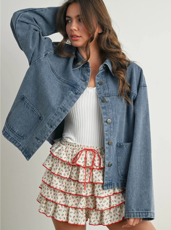 Cherry Print Layered Ruffled Skort - Tres Chic Boutique