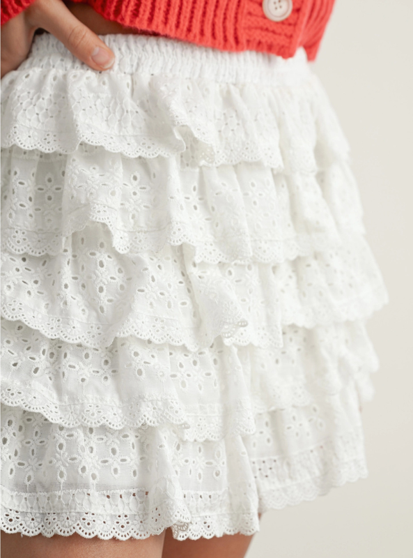 Layered Ruffled Eyelet Mini Skort - Tres Chic Boutique