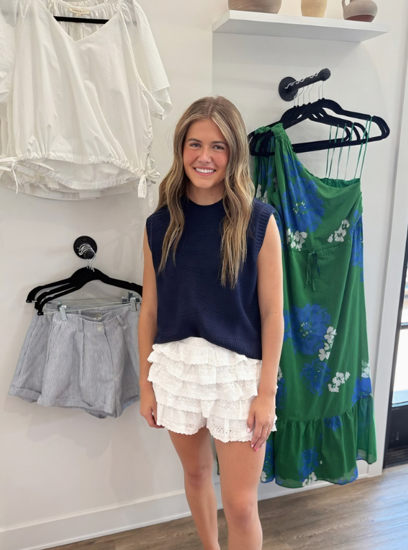 Layered Ruffled Eyelet Mini Skort - Tres Chic Boutique