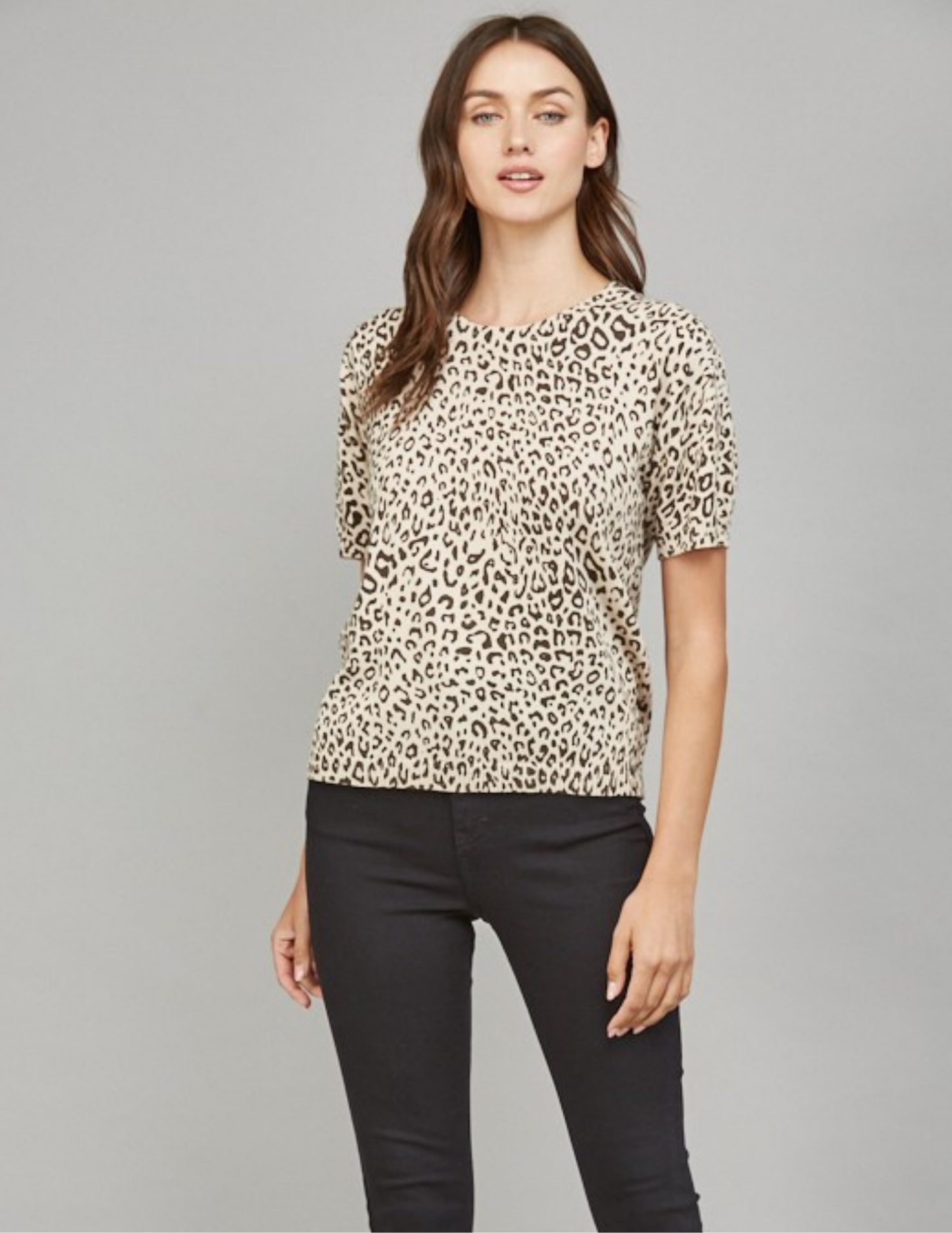 Animal Print Short Sleeve Sweater - Tres Chic Boutique