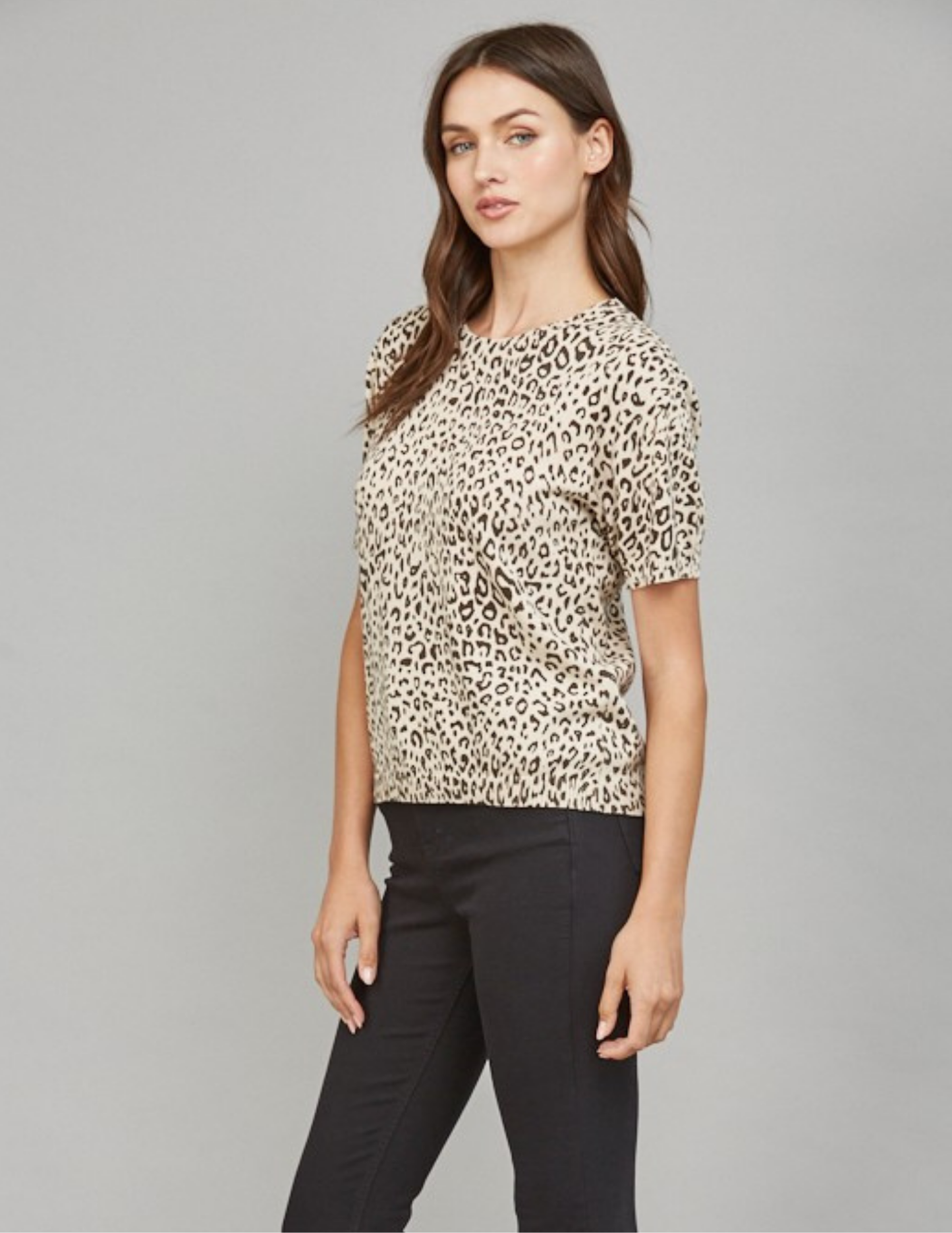 Animal Print Short Sleeve Sweater - Tres Chic Boutique