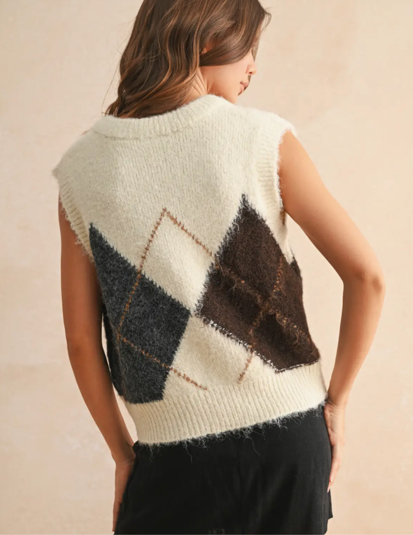 Argyle Pattern Sweater Vest - Tres Chic Boutique