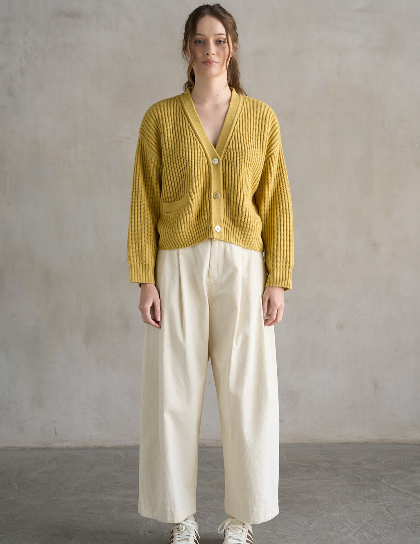 Chunky Cardigan- Baby Yellow
