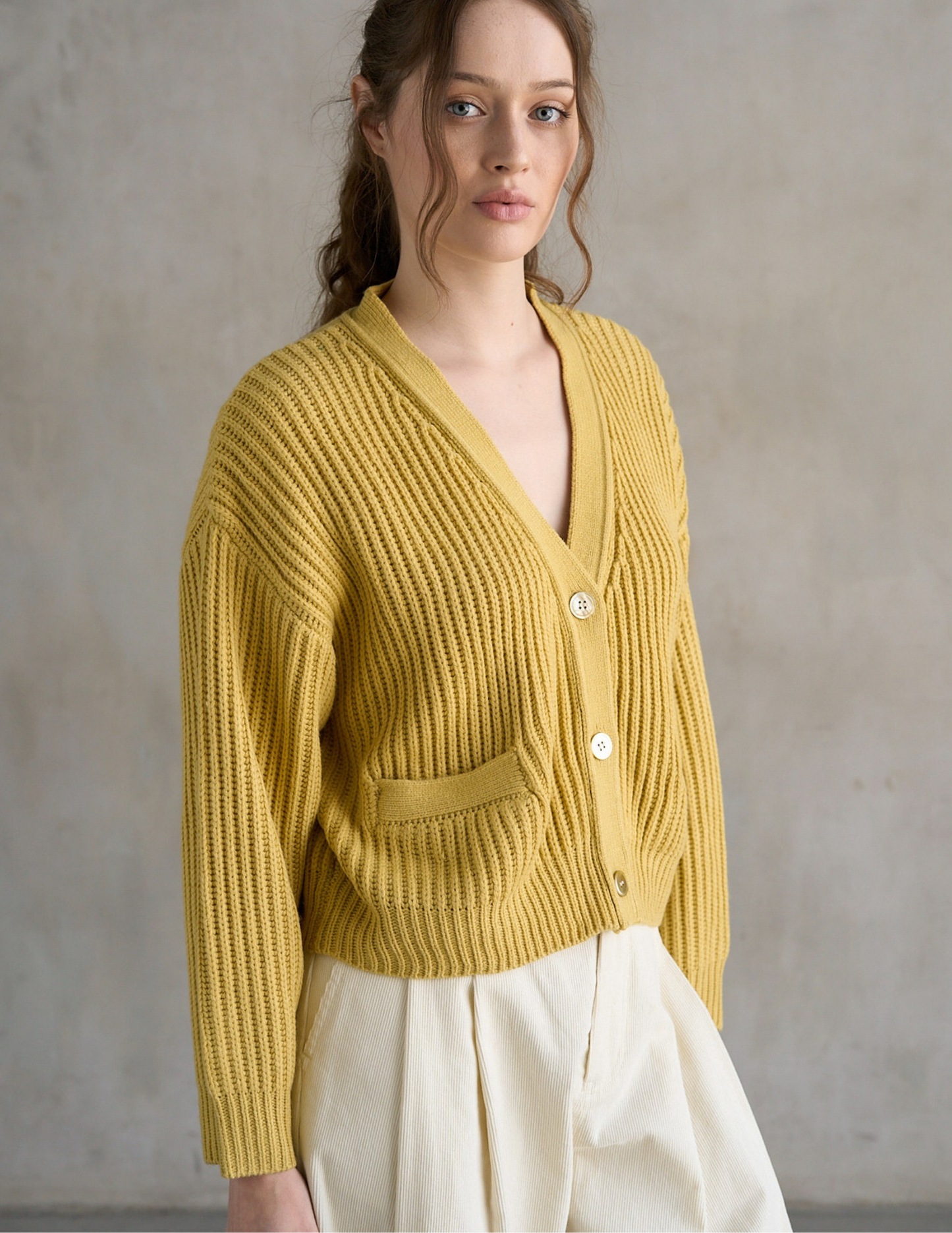 Chunky Cardigan- Baby Yellow