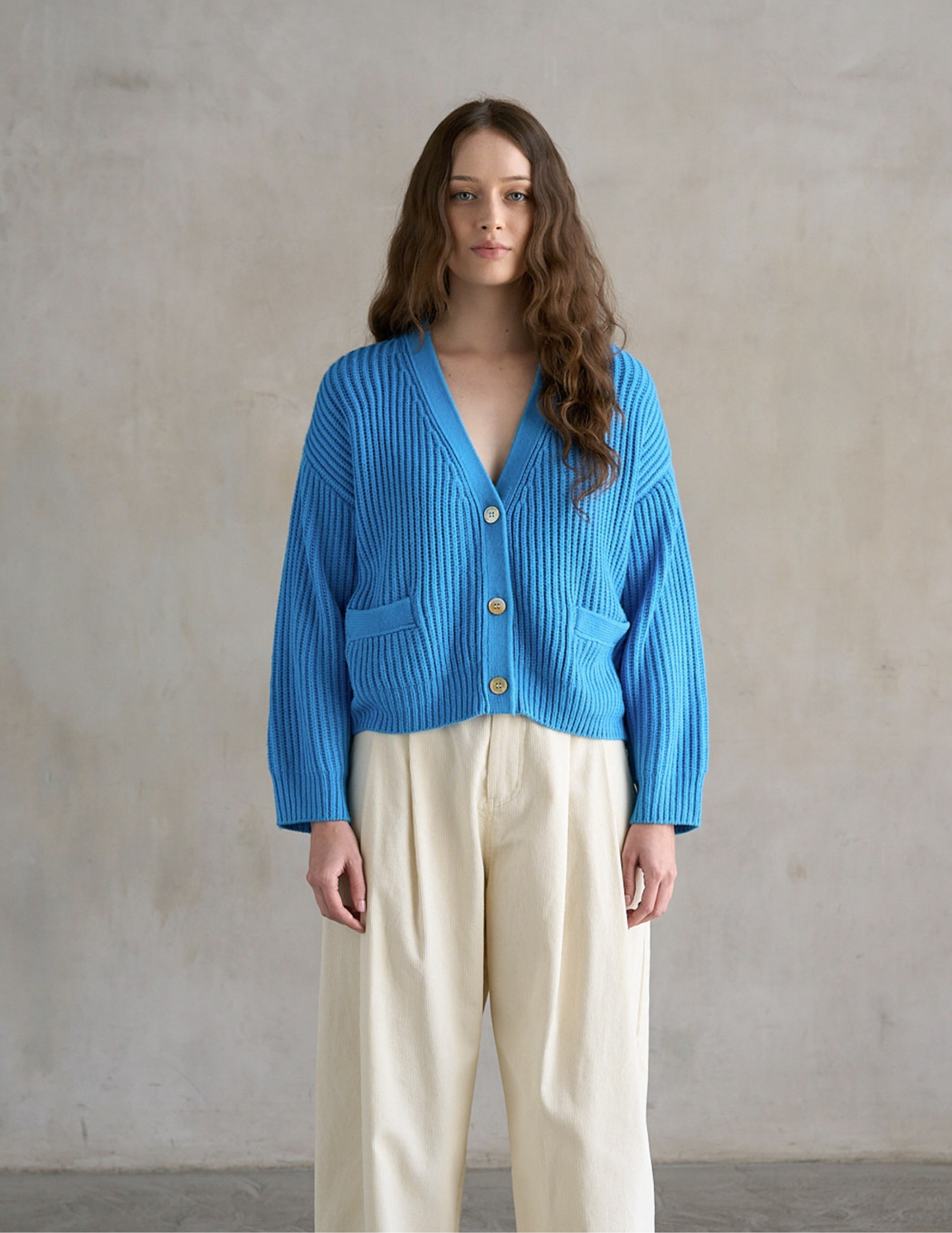 Chunky Cardigan- Cobalt Blue