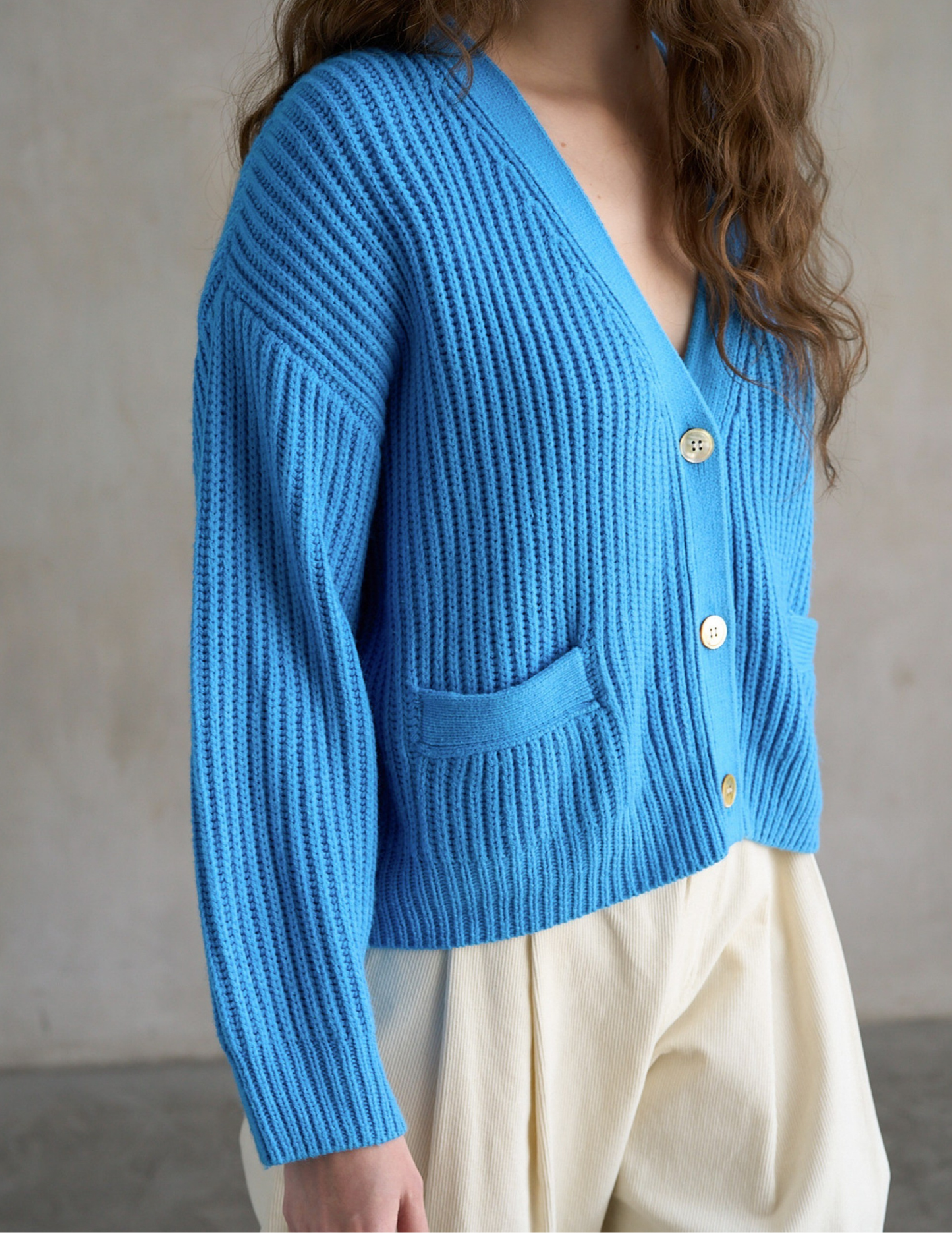 Chunky Cardigan- Cobalt Blue