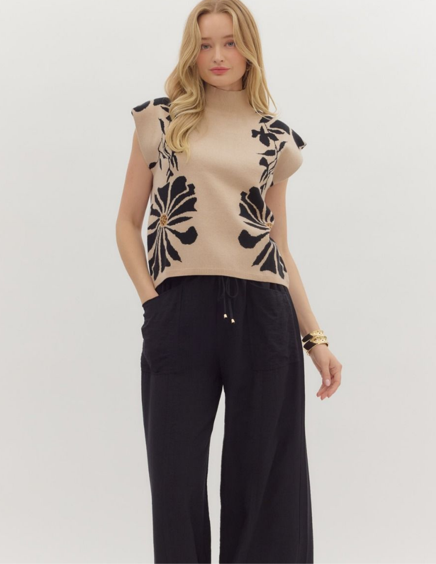 Fall Floral Short Sleeve Sweater